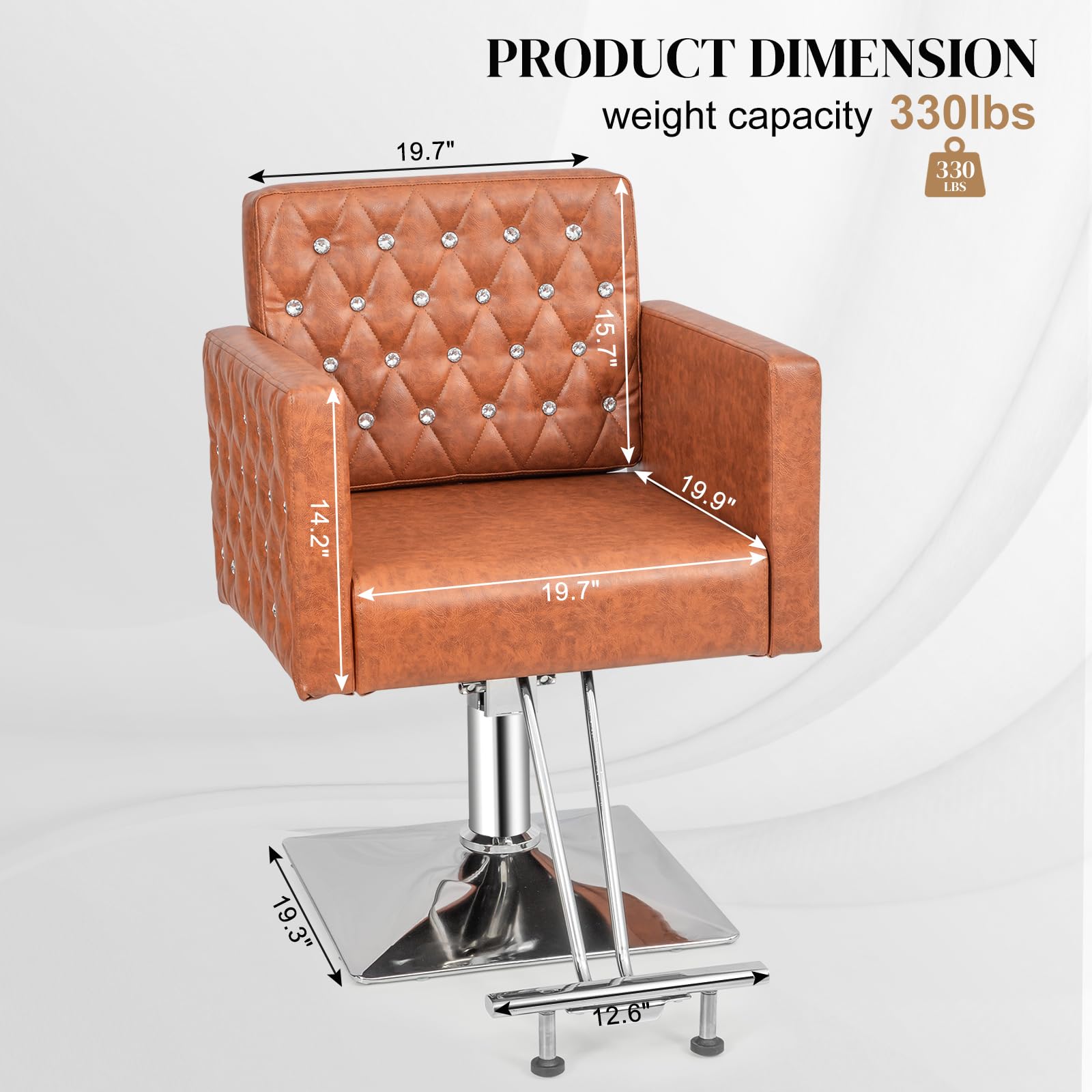 OmySalon SC2801 Modern Heavy Duty Hydraulic Swivel Hair Stylist Salon Chair with Curved Armrests