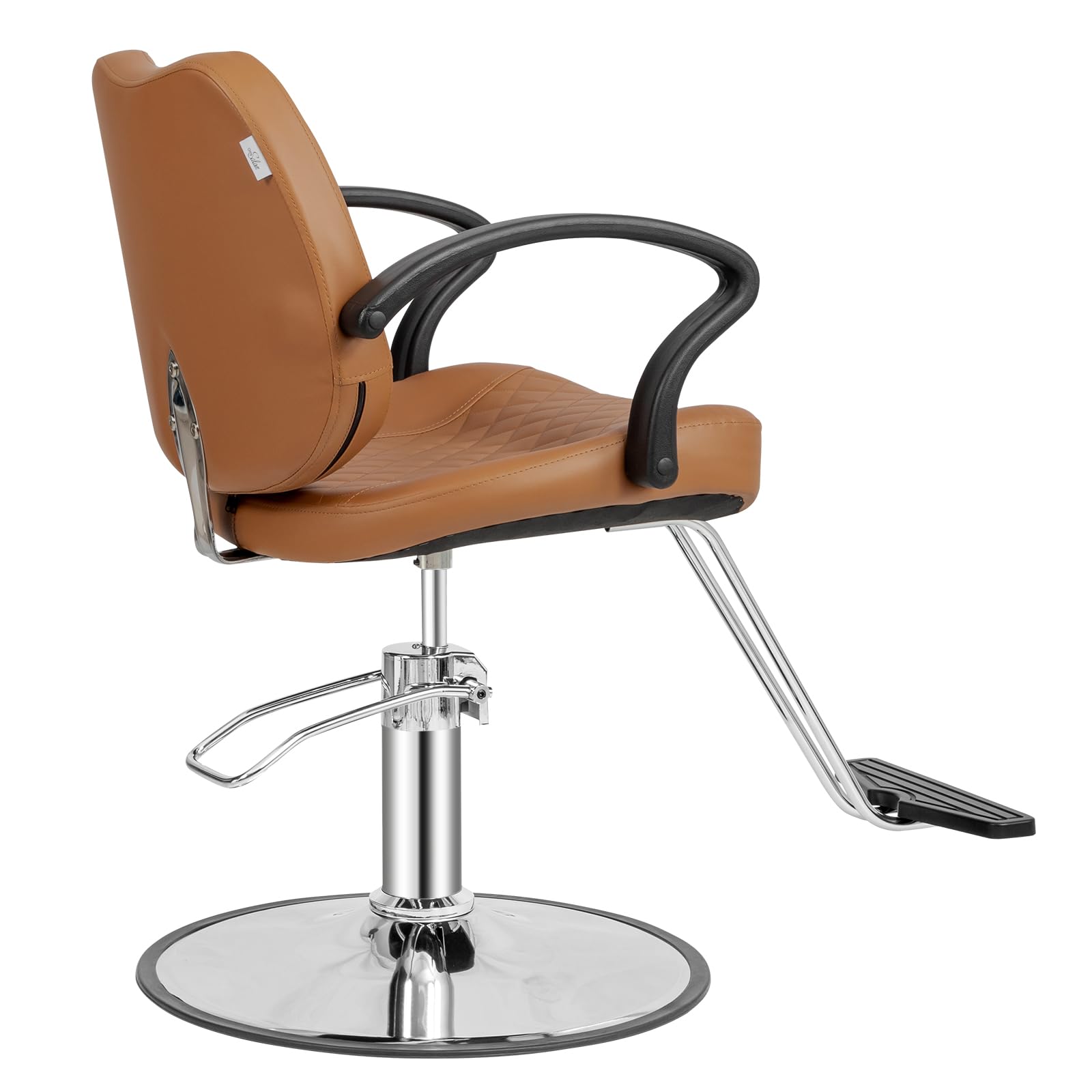 OmySalon SC2901 Ergonomic 360-Degree Swivel Hydraulic Hair Stylist Salon Chair with Curved Armrests