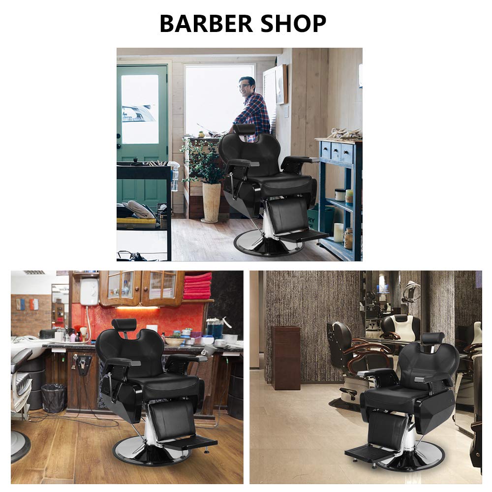 OmySalon BC1202 Classical Style Heavy Duty Hydraulic Reclining Barber Chair