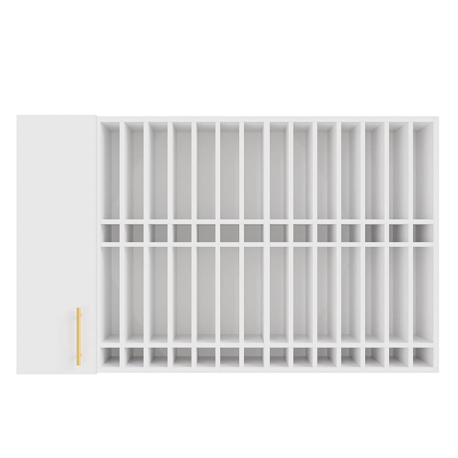 OmySalon HCRW Professional Wall Mounted Hair Color Organizer Rack Cabinet with Adjustable Shelves