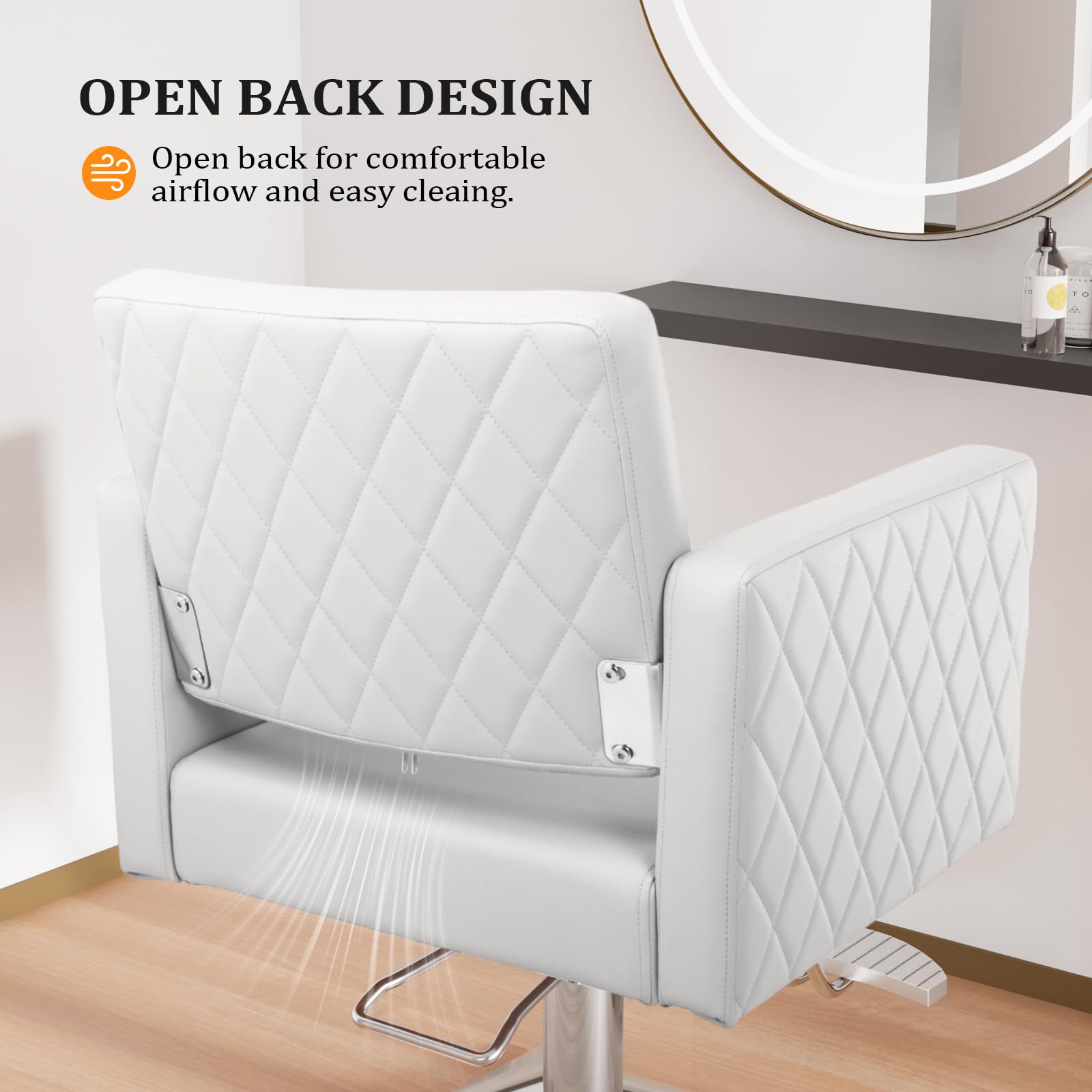 OmySalon SC2002 Heavy Duty Hydraulic Wide Seat Hair Stylist Salon Chair