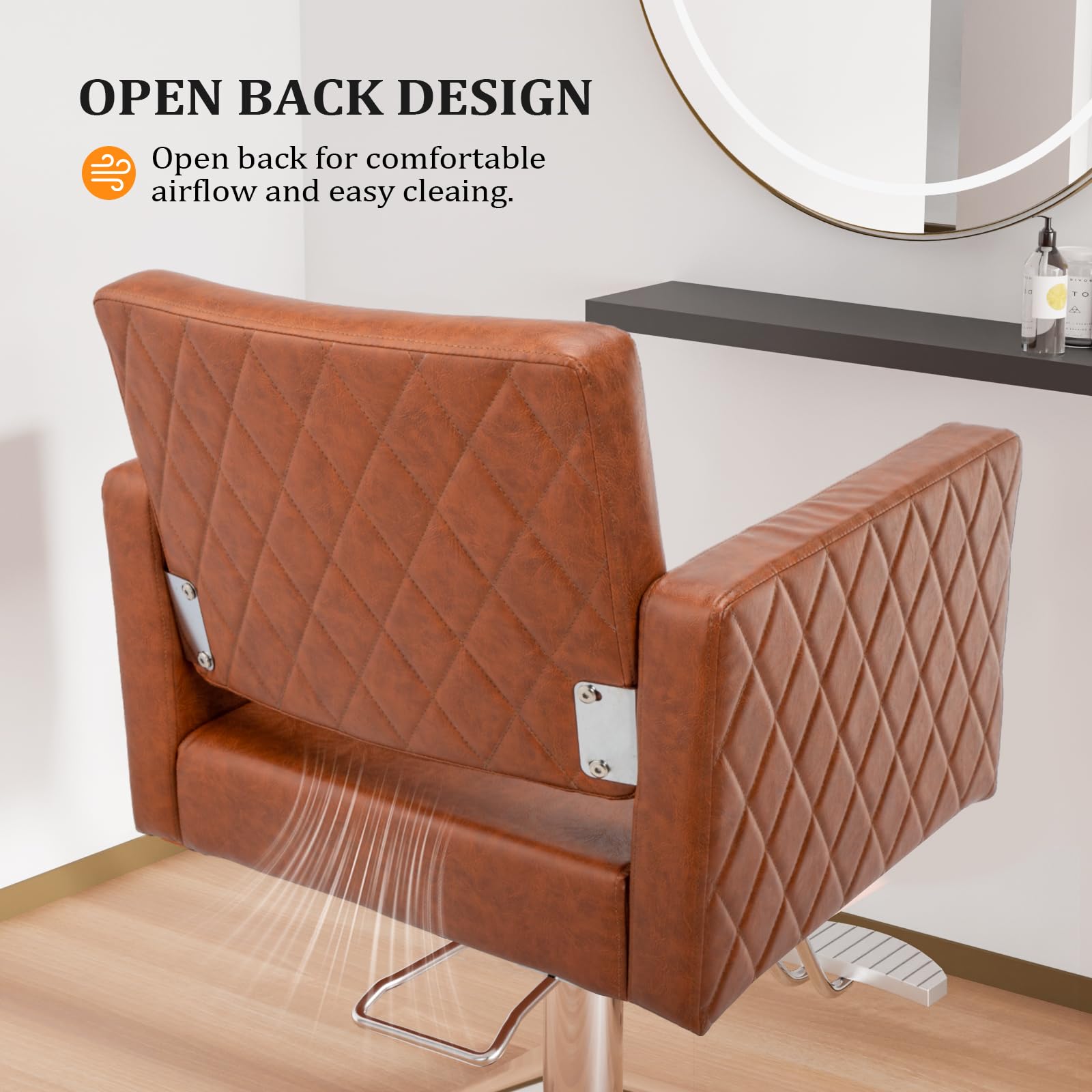 OmySalon SC2002 Heavy Duty Hydraulic Wide Seat Hair Stylist Salon Chair