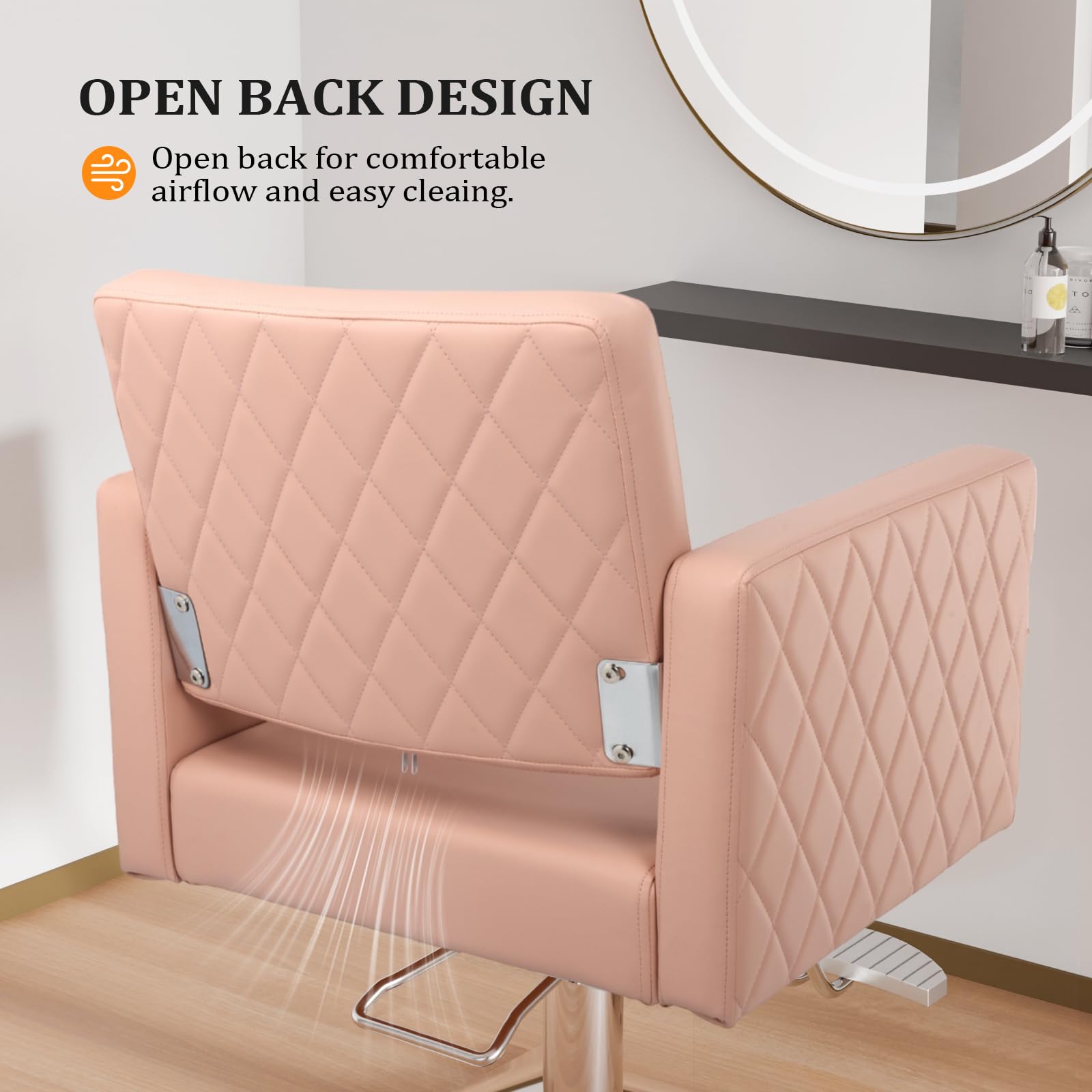 OmySalon SC2002 Heavy Duty Hydraulic Wide Seat Hair Stylist Salon Chair