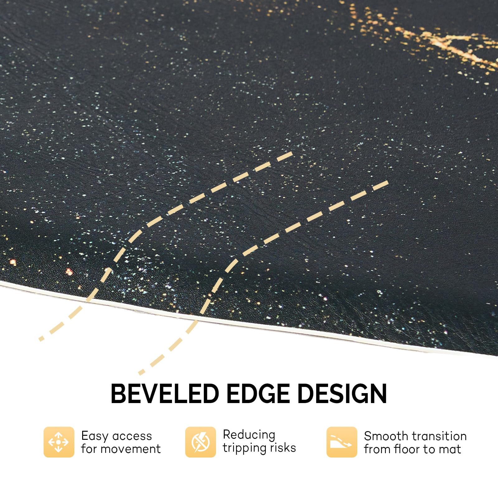 OmySalon 3'x5' Semi Circle Salon Anti Fatigue Mat with Round Cutout 5/8" Thick