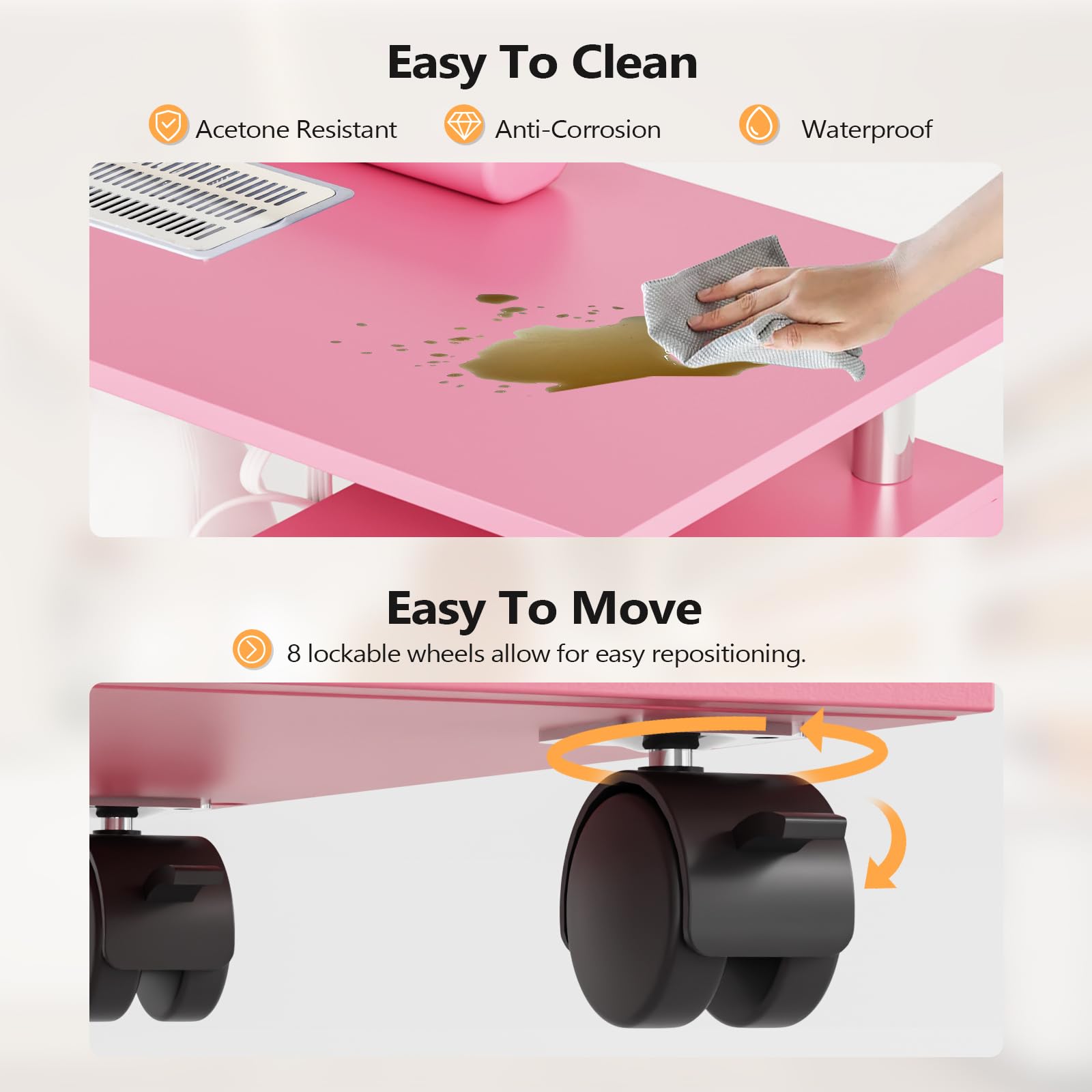 OmySalon MT-DCCH Nail Manicure Table and Chair Set w/Electric Dust Collector & Wrist Rest