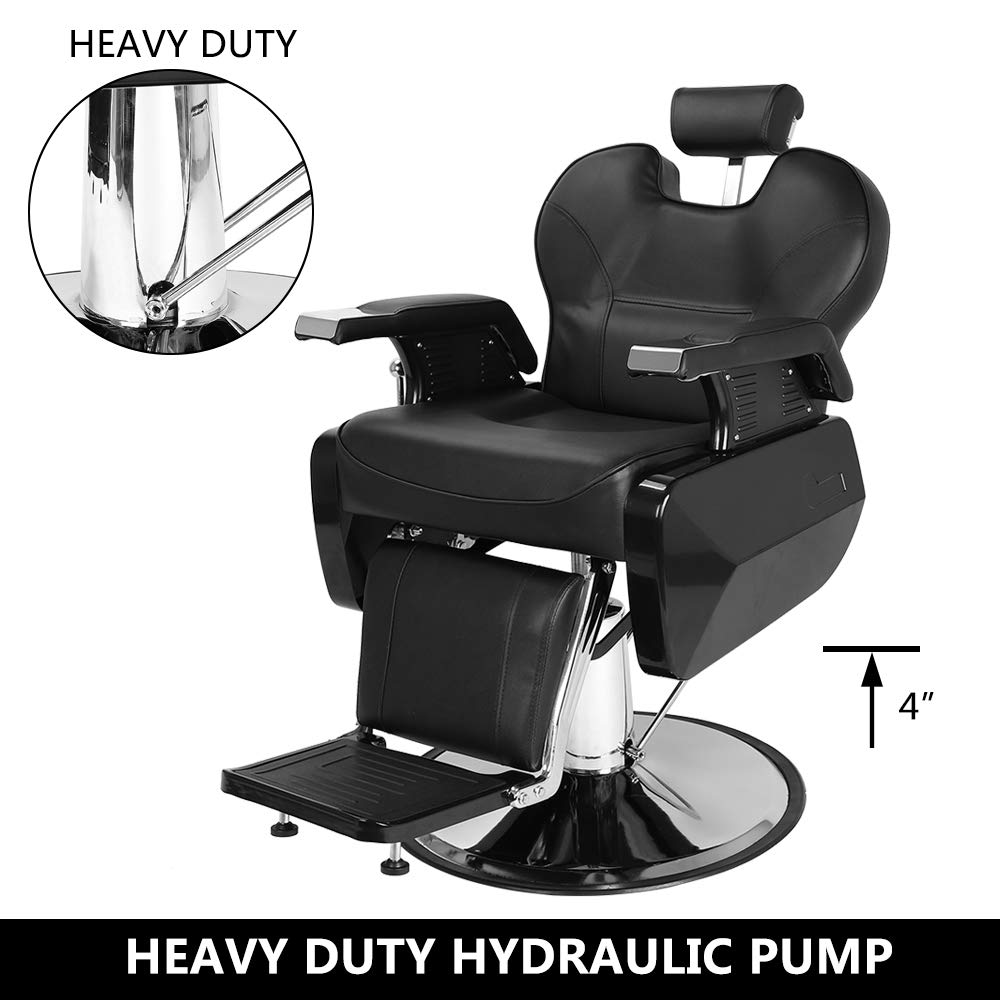 OmySalon BC1202 Classical Style Heavy Duty Hydraulic Reclining Barber Chair