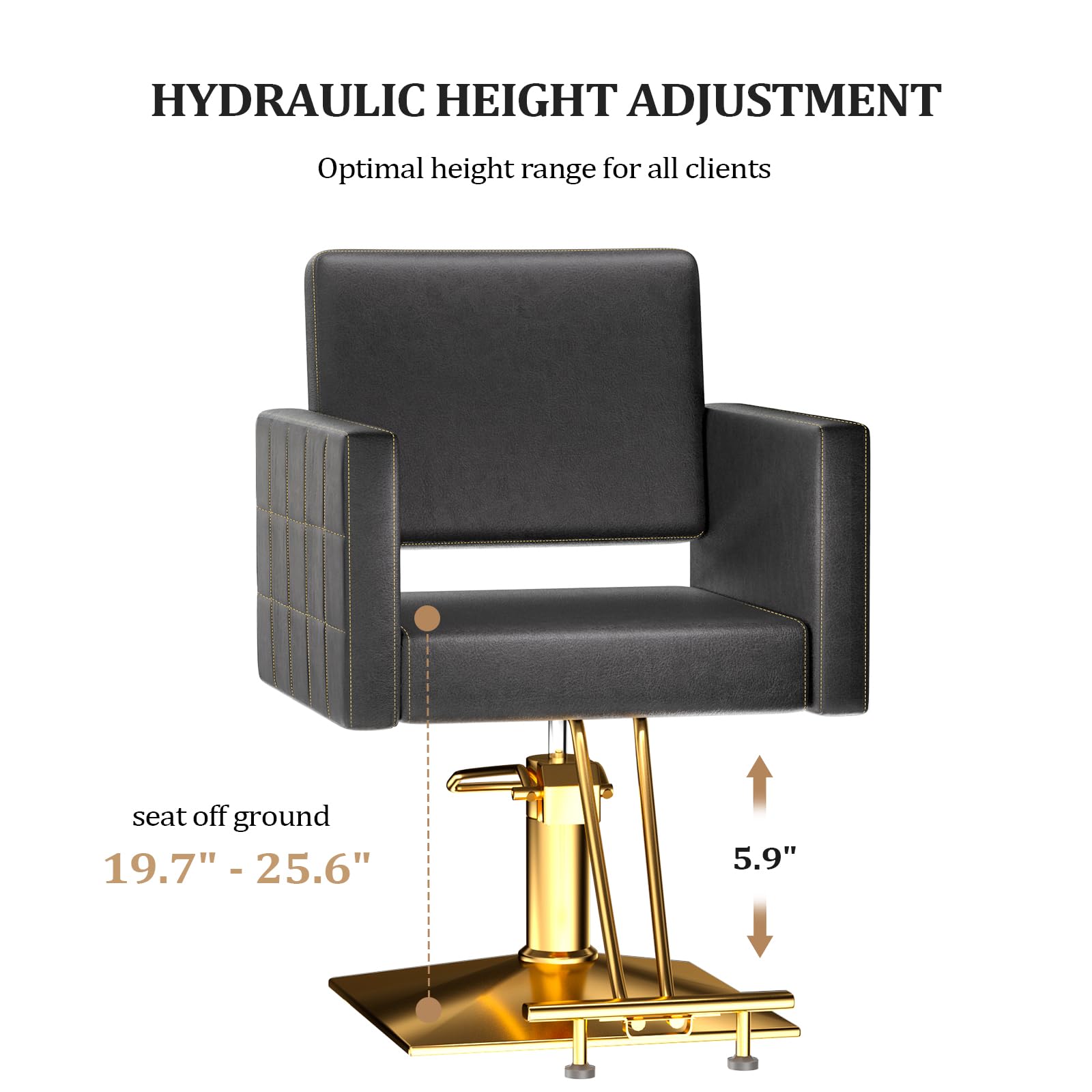 OmySalon SC2001 Heavy Duty Hydraulic Wide Seat Hair Stylist Salon Chair