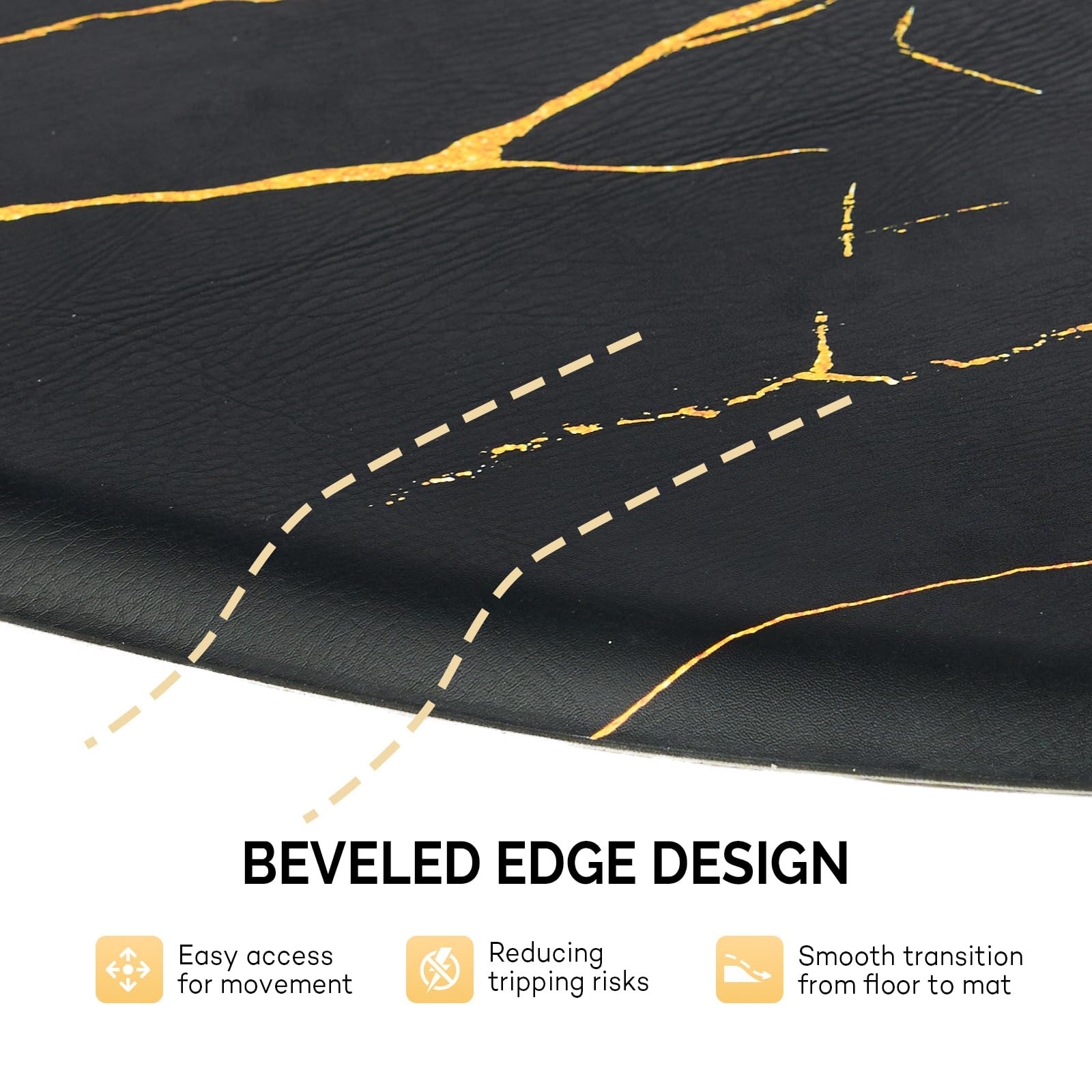 OmySalon 3'x5' Semi Circle Salon Anti Fatigue Mat with Round Cutout 5/8" Thick