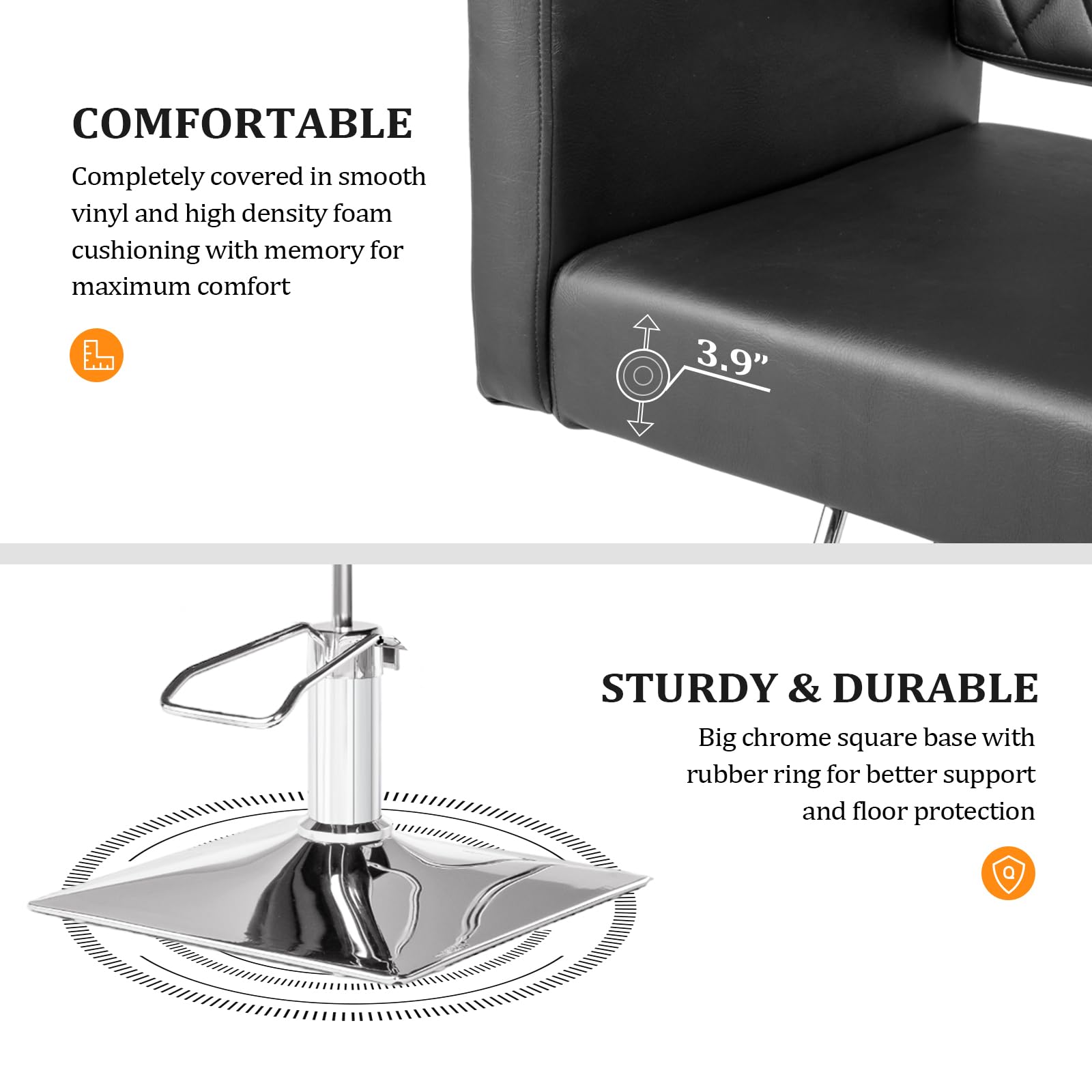 OmySalon SC2002 Heavy Duty Hydraulic Wide Seat Hair Stylist Salon Chair