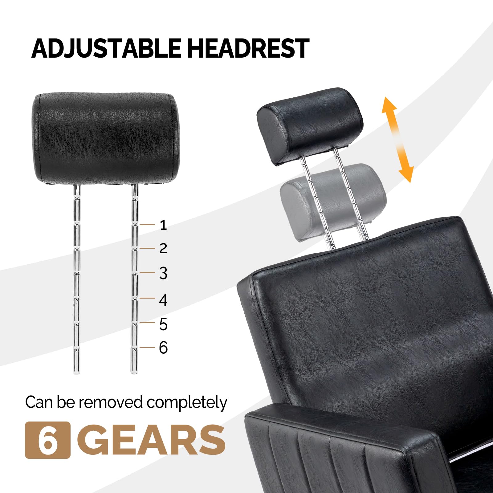 OmySalon SC2401 All Purpose Heavy Duty Reclining Hair Salon Chair w/Headrest and Embossed Pattern
