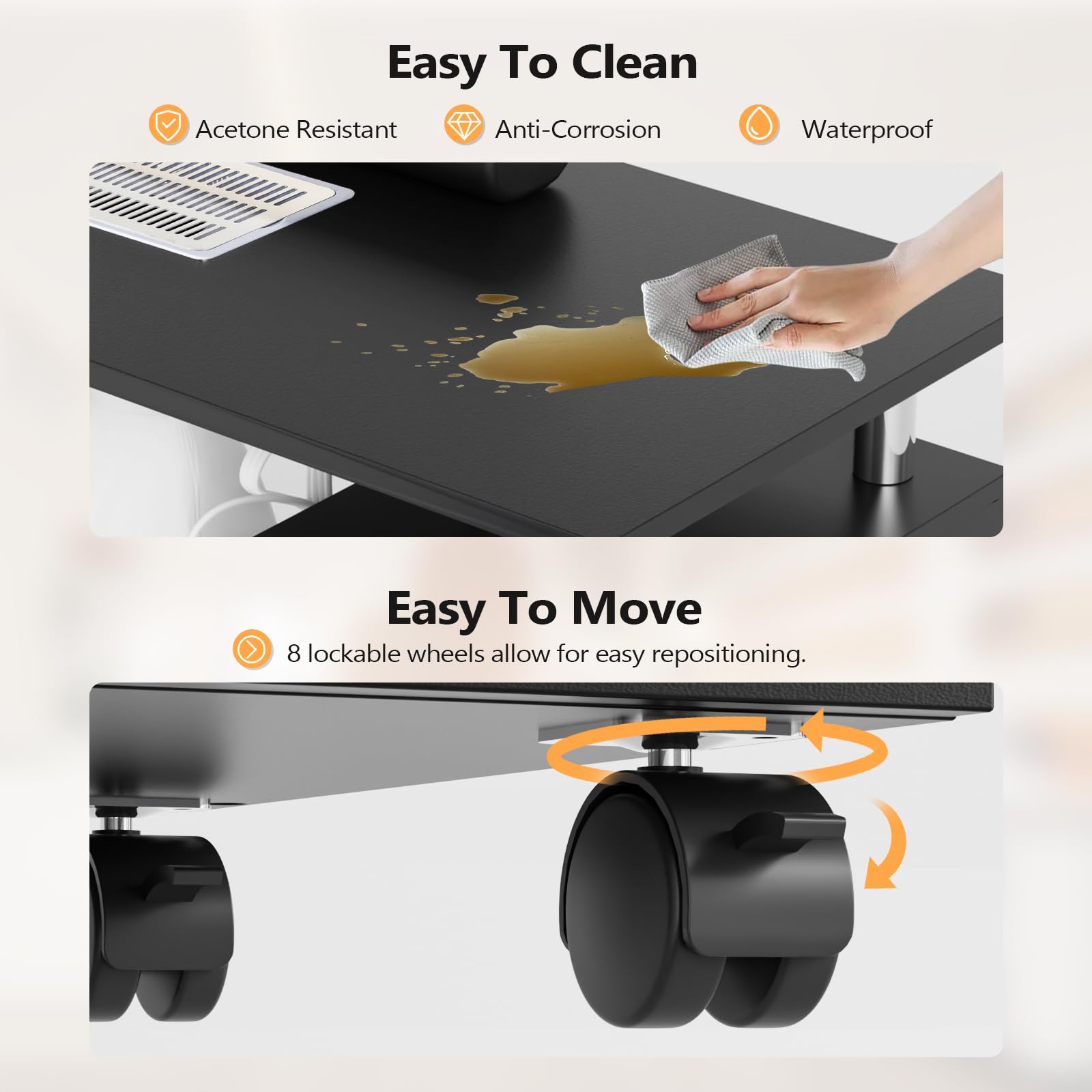 OmySalon MT-DCCH Nail Manicure Table and Chair Set w/Electric Dust Collector & Wrist Rest