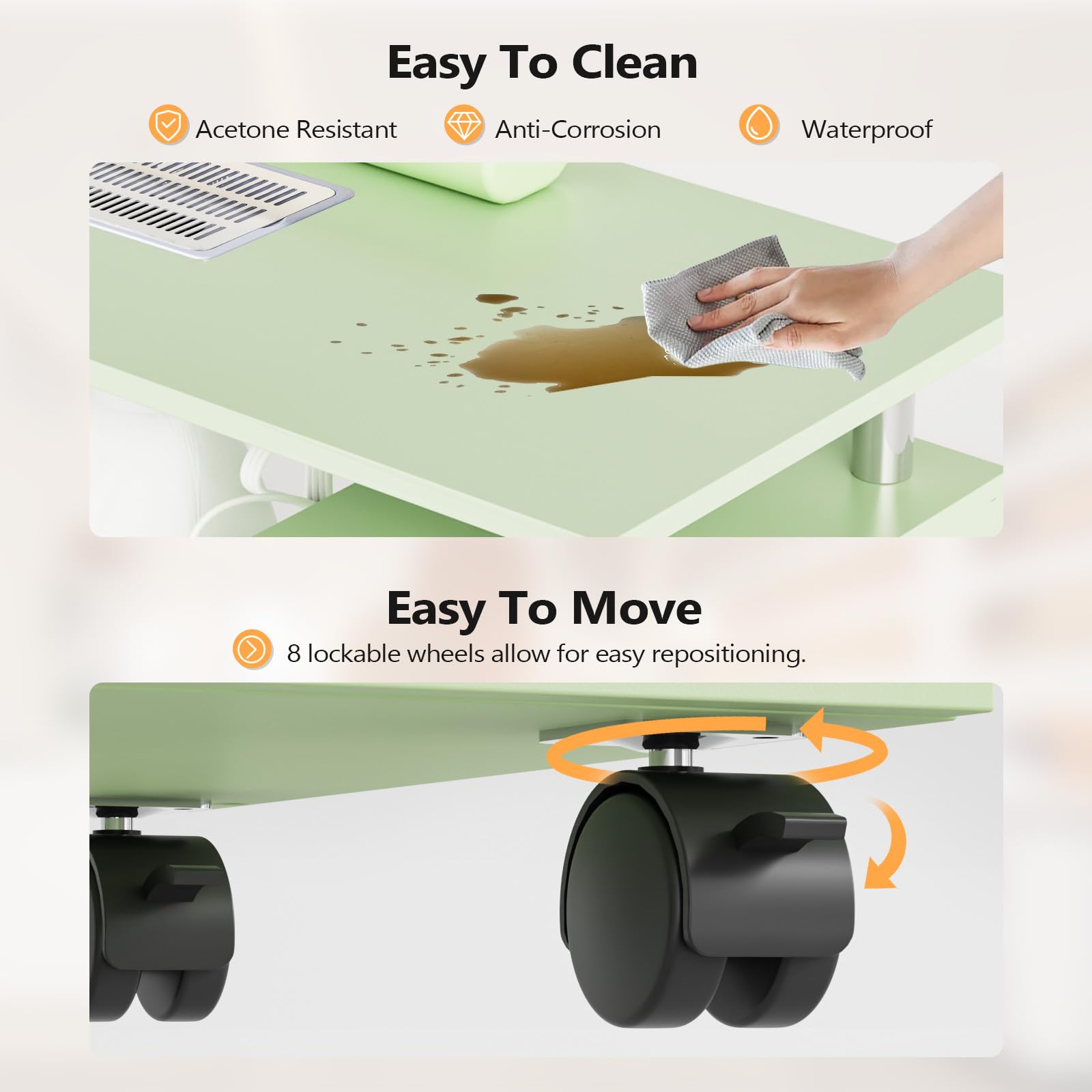 OmySalon MT-DCCH Nail Manicure Table and Chair Set w/Electric Dust Collector & Wrist Rest