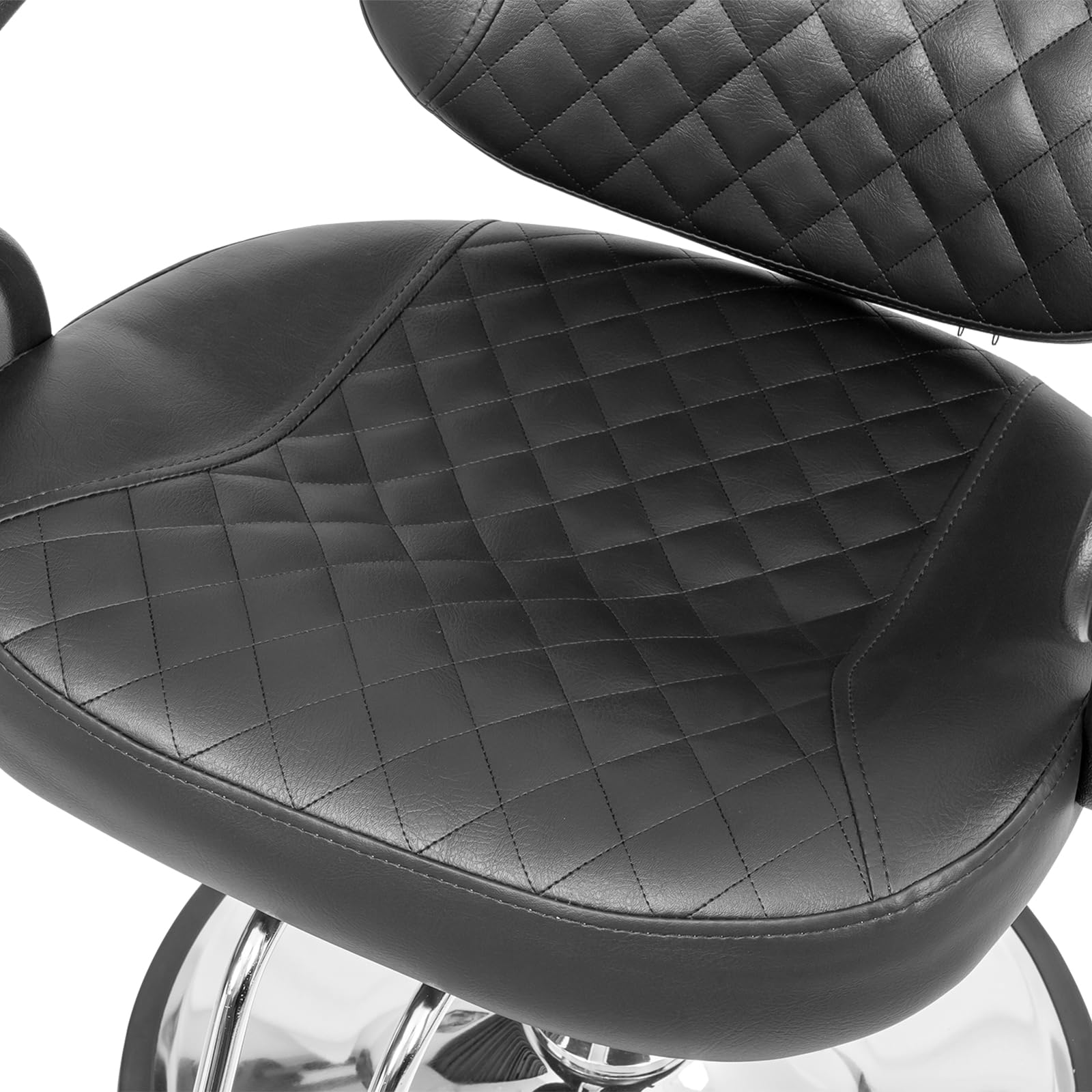 OmySalon SC2901 Ergonomic 360-Degree Swivel Hydraulic Hair Stylist Salon Chair with Curved Armrests