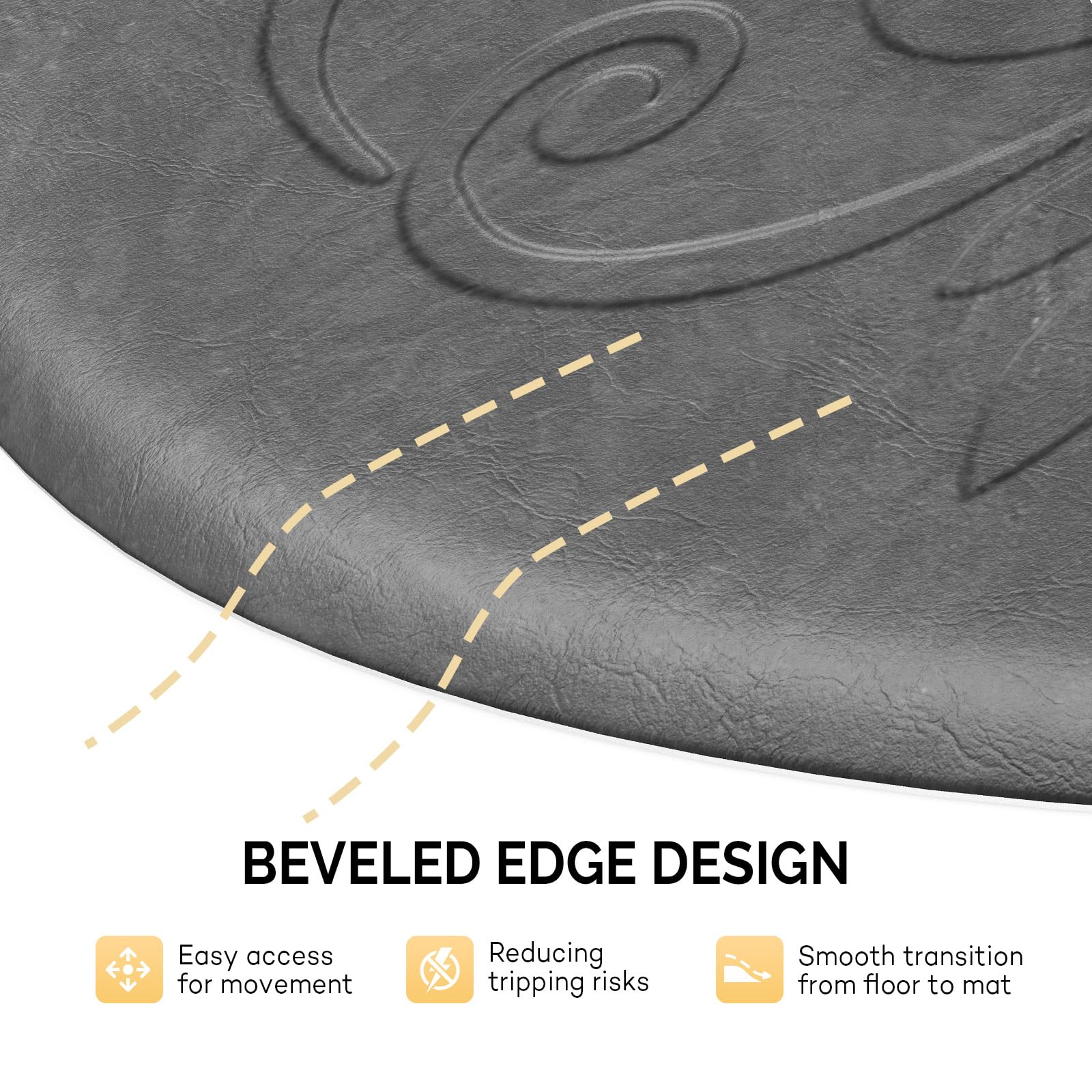 OmySalon 3'x5' Semi-Circle 3D Embossed Anti-Fatigue Salon Mat with Round Cutout 5/8" Thick