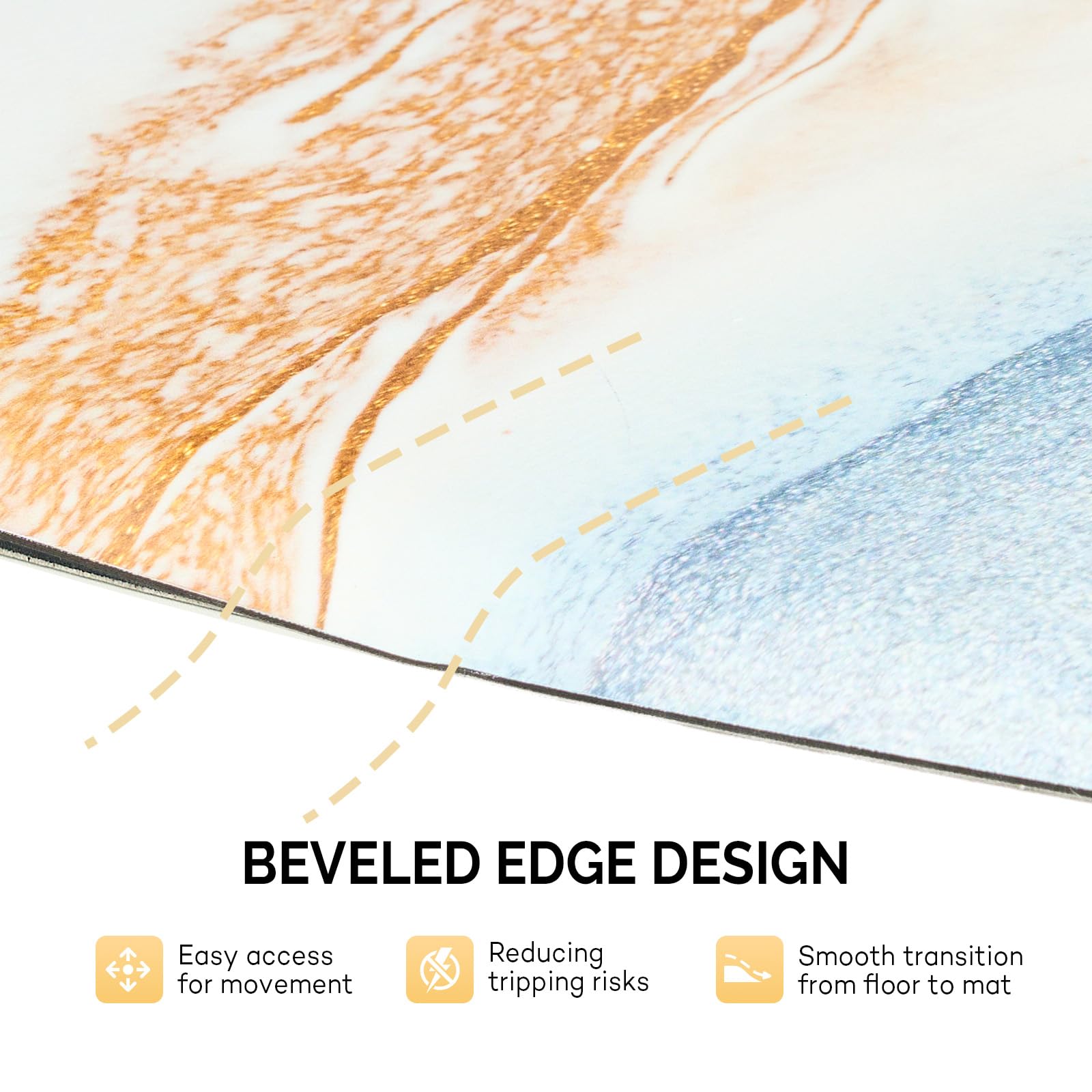 OmySalon 3'x5' Semi Circle Salon Anti Fatigue Mat with Round Cutout 5/8" Thick