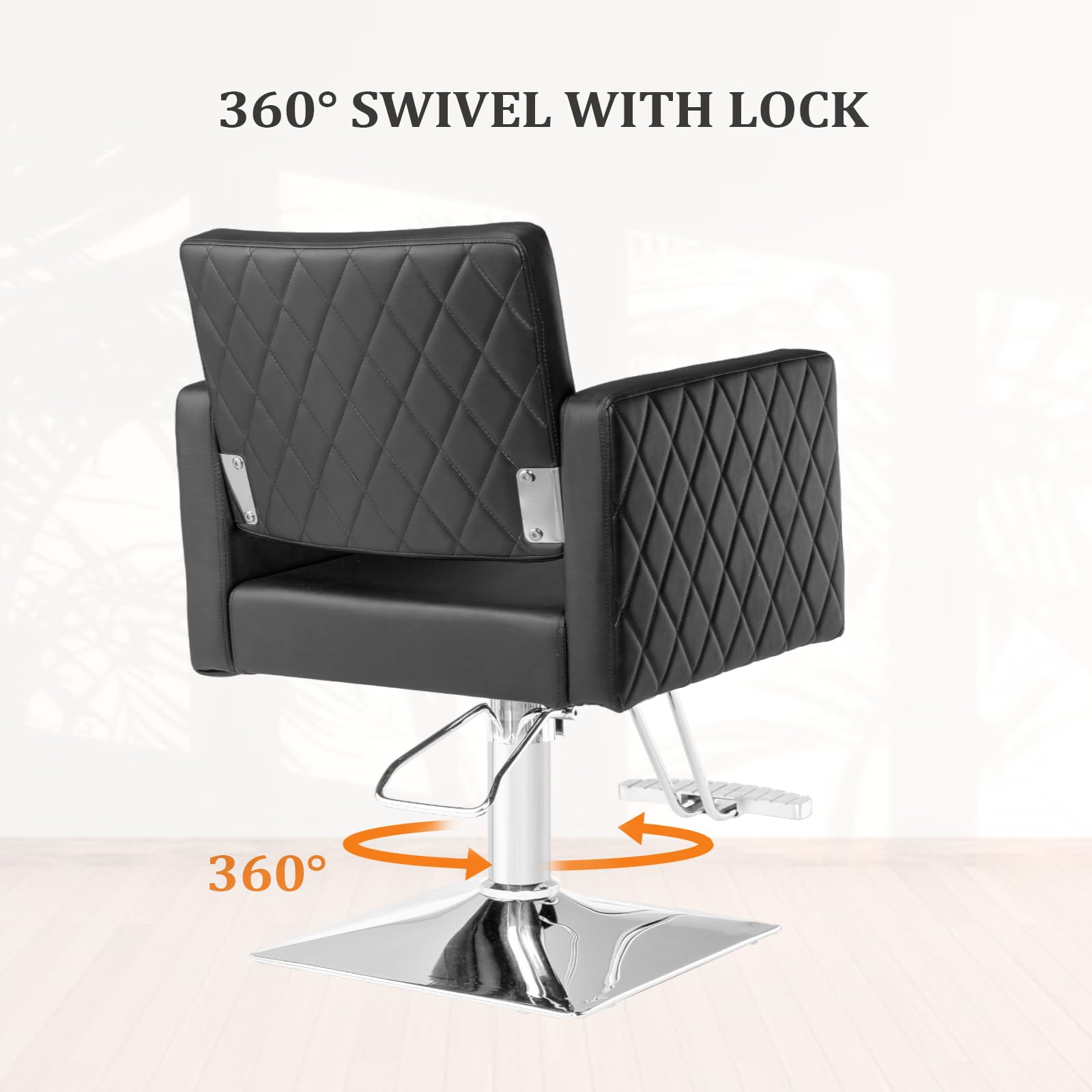 OmySalon SC2002 Heavy Duty Hydraulic Wide Seat Hair Stylist Salon Chair