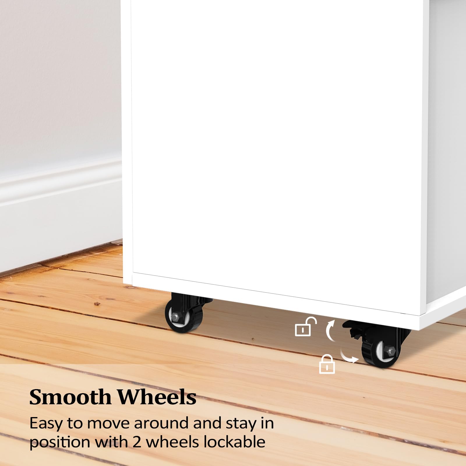OmySalon ST-2001 Wooden Mobile Salon Trolley Cart w/Wheels & 2 Drawers 1 Storage Cabinet