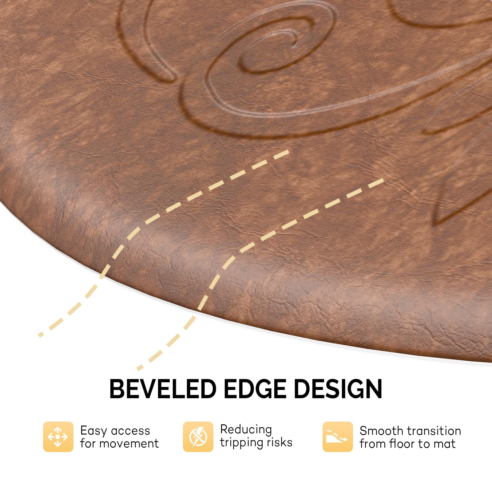 OmySalon 3'x5' Semi-Circle 3D Embossed Anti-Fatigue Salon Mat with Round Cutout 5/8" Thick