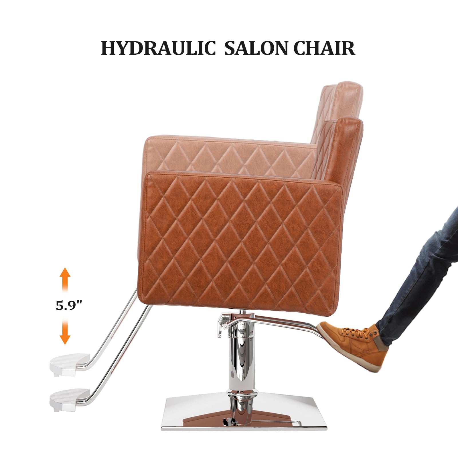 OmySalon SC2002 Heavy Duty Hydraulic Wide Seat Hair Stylist Salon Chair