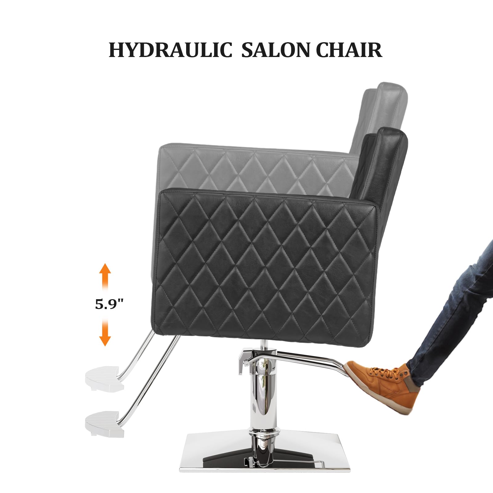 OmySalon SC2002 Heavy Duty Hydraulic Wide Seat Hair Stylist Salon Chair
