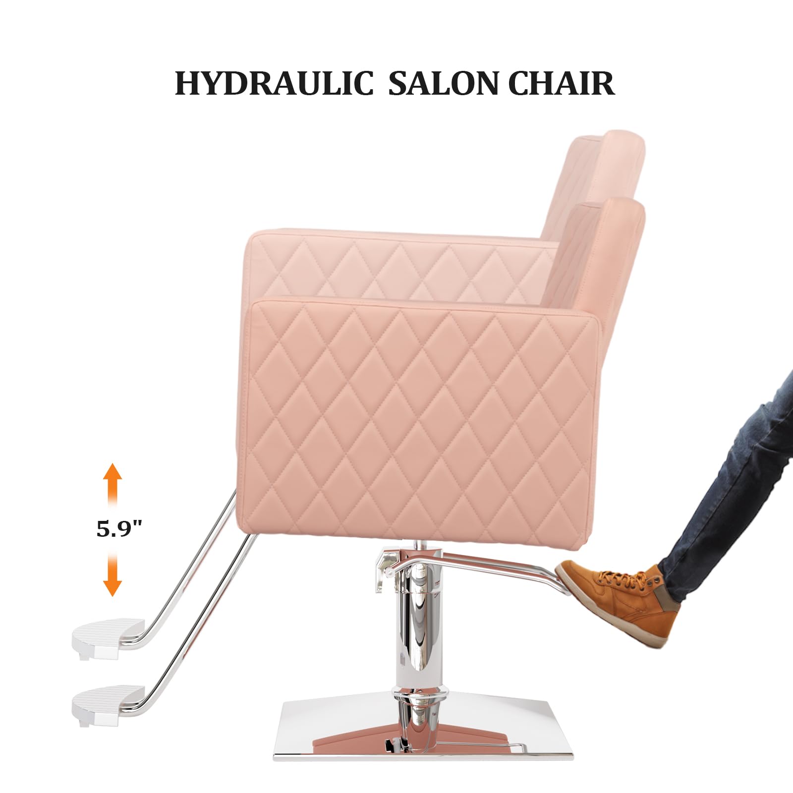 OmySalon SC2002 Heavy Duty Hydraulic Wide Seat Hair Stylist Salon Chair