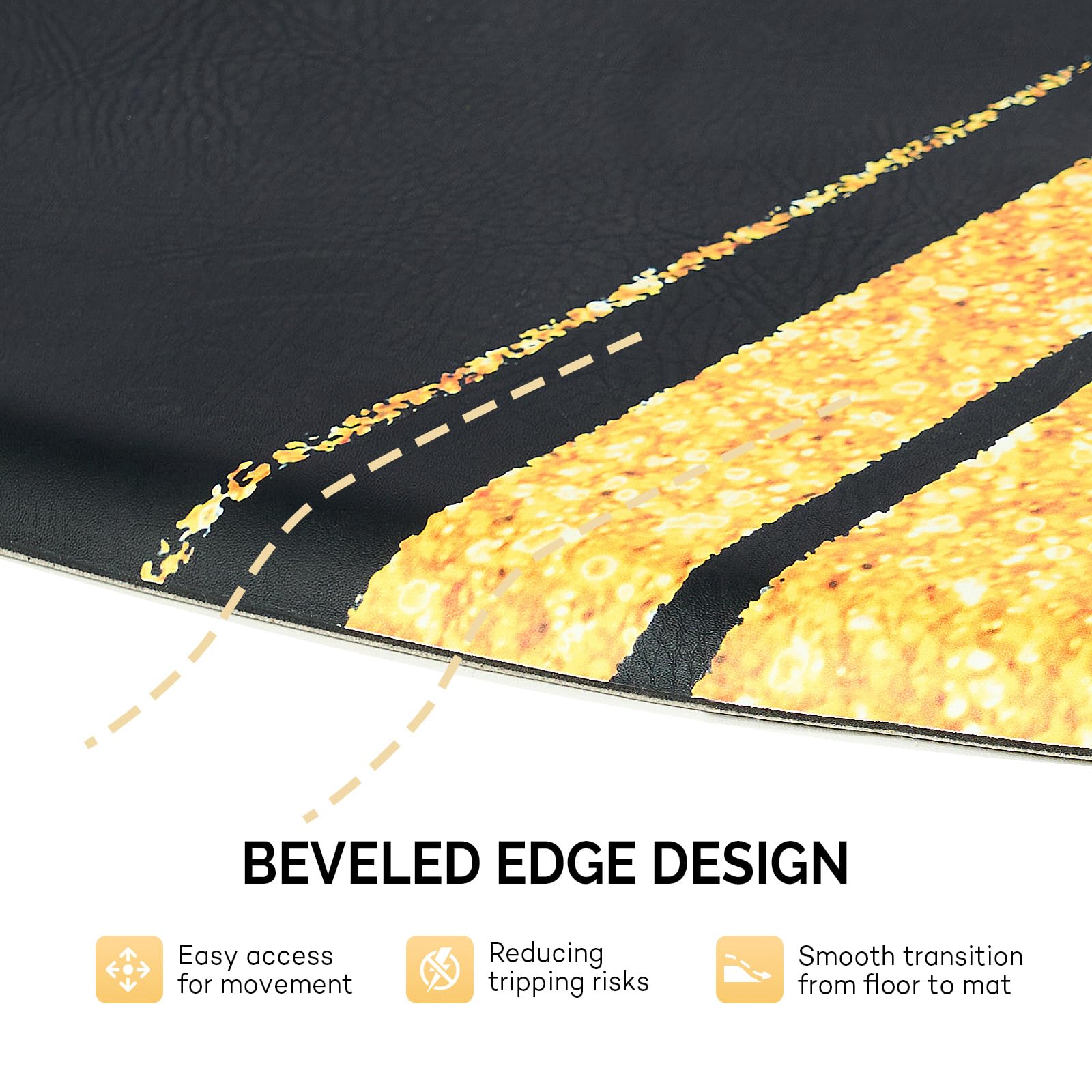 OmySalon 3'x5' Semi Circle Salon Anti Fatigue Mat with Round Cutout 5/8" Thick