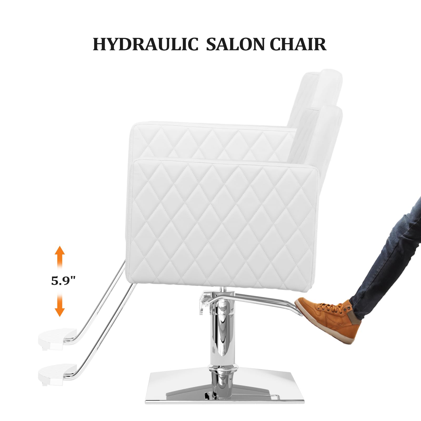 OmySalon SC2002 Heavy Duty Hydraulic Wide Seat Hair Stylist Salon Chair