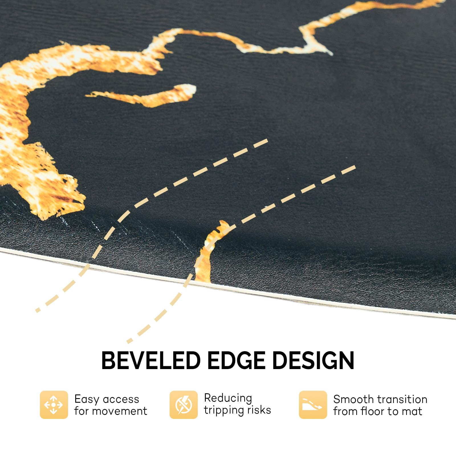 OmySalon 3'x5' Semi Circle Salon Anti Fatigue Mat with Round Cutout 5/8" Thick