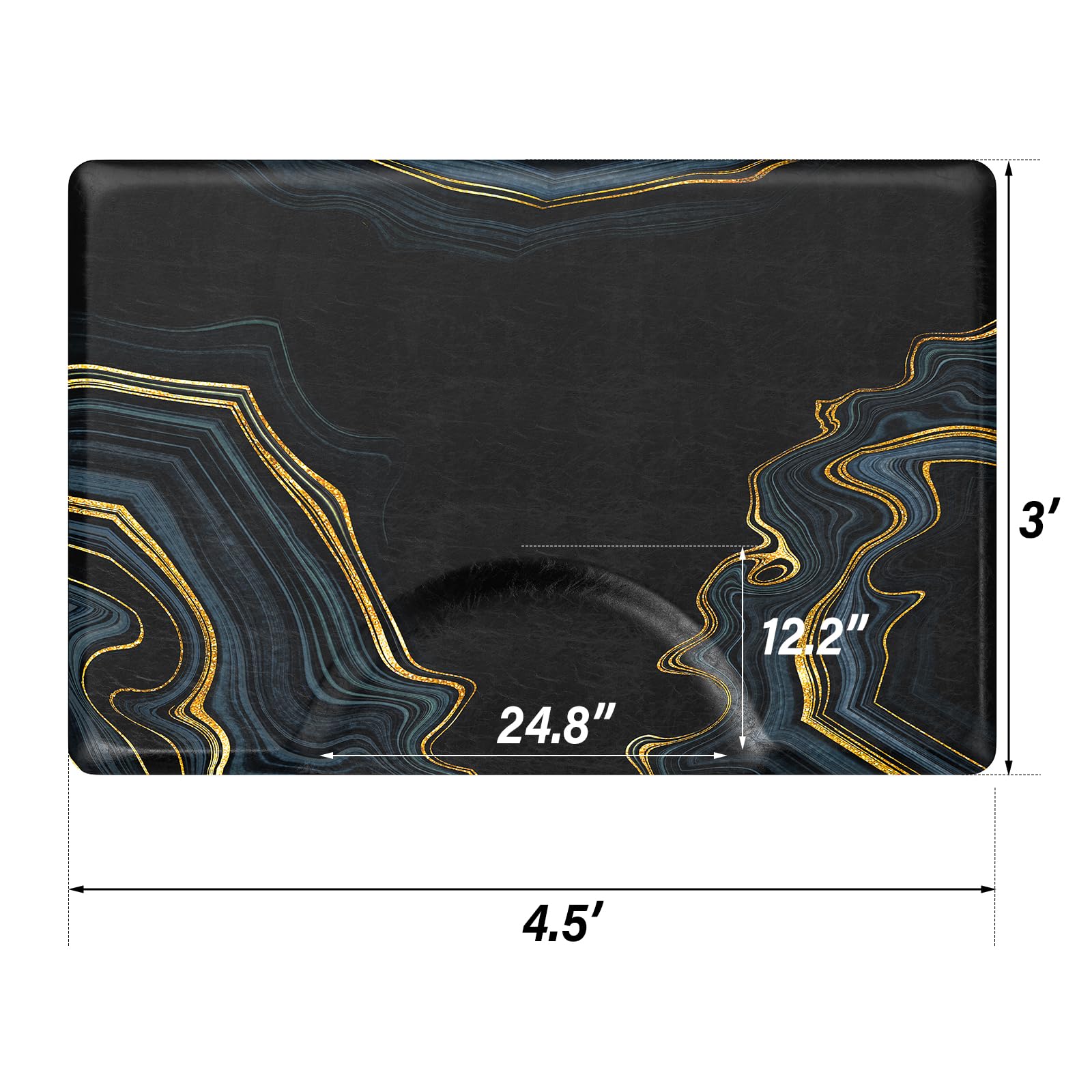 OmySalon Rectangle Salon Anti Fatigue Mat for Round Base Hair Stylist
