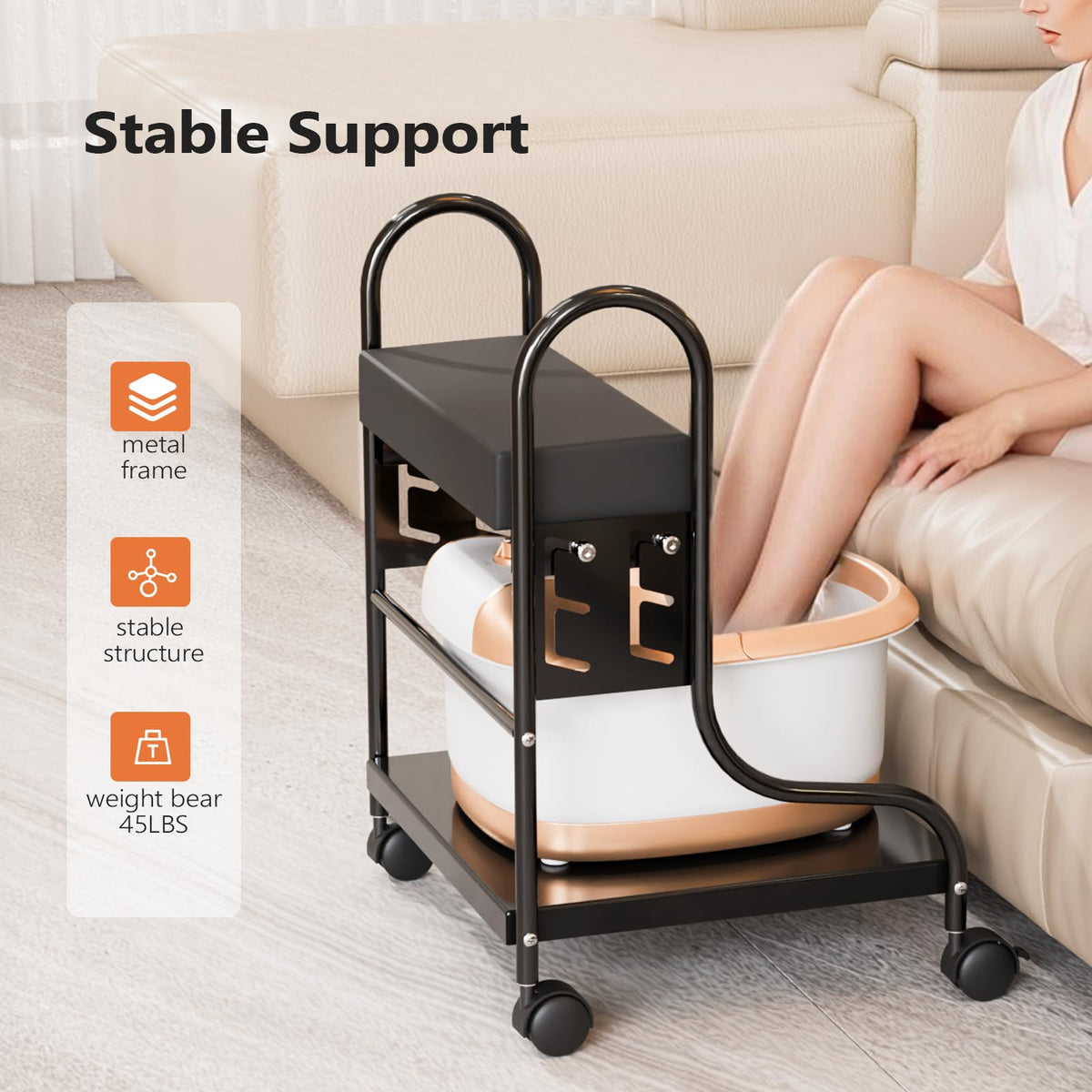 OmySalon SFBC Portable Adjustable Height Pedicure Foot Bath Trolley Cart