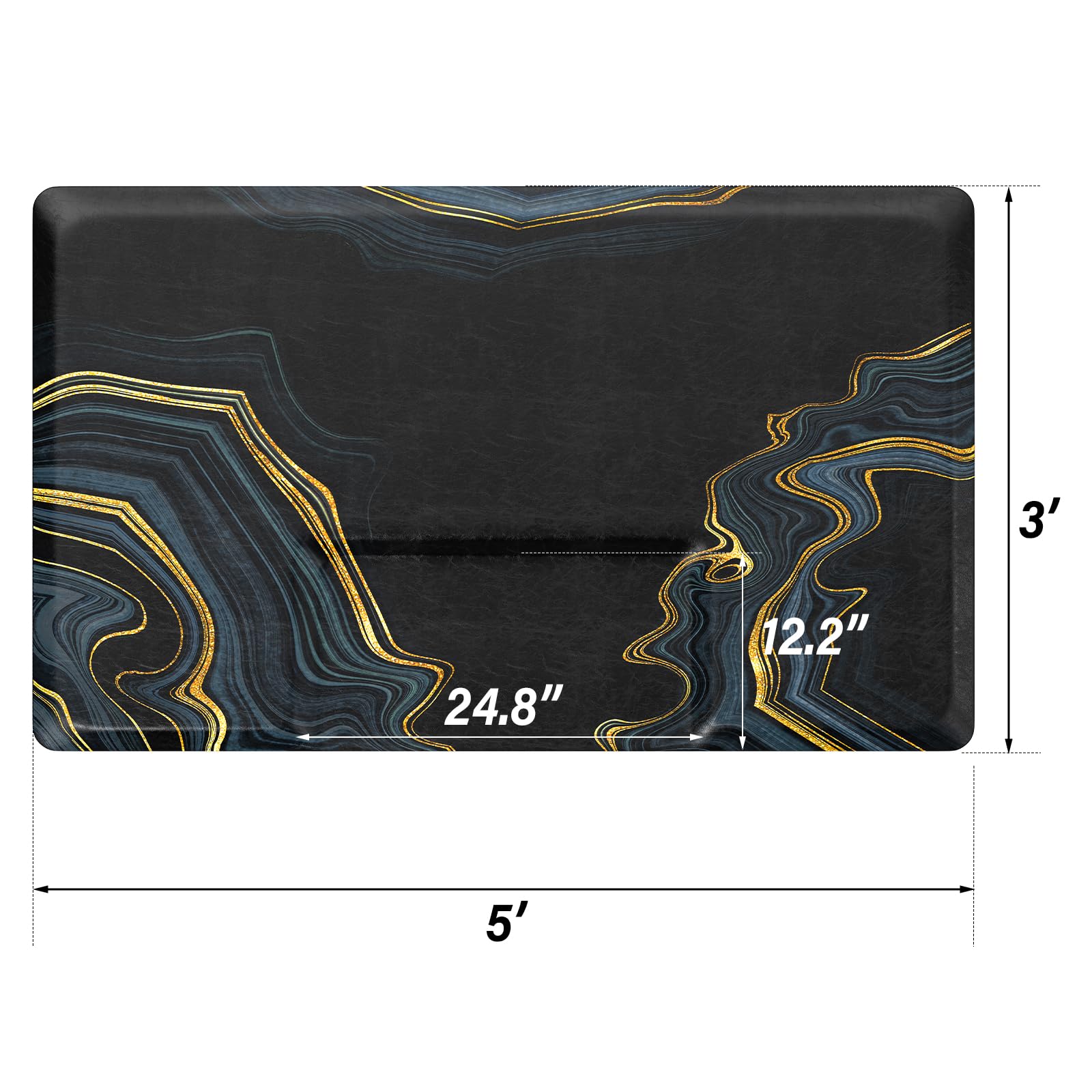 OmySalon 3'x5' Rectangle Salon Anti Fatigue Mat with Square Cutout 3/4" Thick