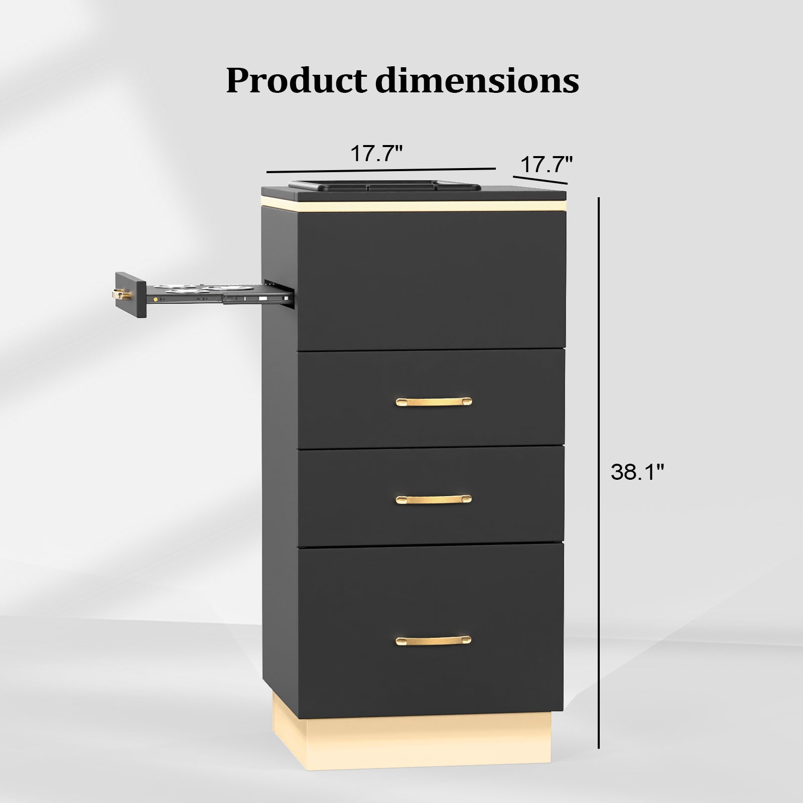 OmySalon HSC-23 Salon Styling Storage Station w/3 Drawers 1 Storage Basin 3 Hair Dryer Holders