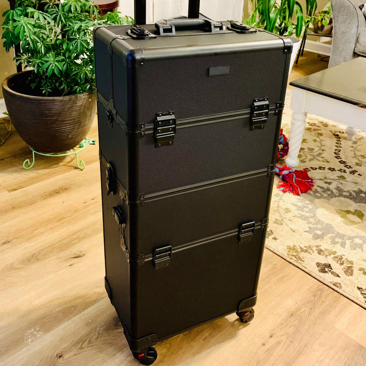 Omysalon MCA201 2-in-1 Aluminum Rolling Makeup Cosmetic Organizer Train Case
