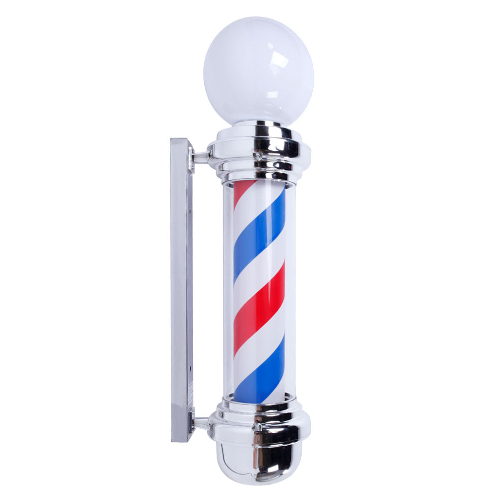 OmySalon 32in Barber Pole Light Rotating Red White Blue LED Strips Barber Shop Light