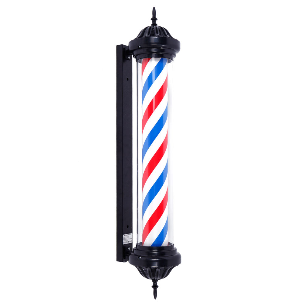 OmySalon 41in Barber Pole Light Rotating Red White Blue LED Strips Barber Shop Light