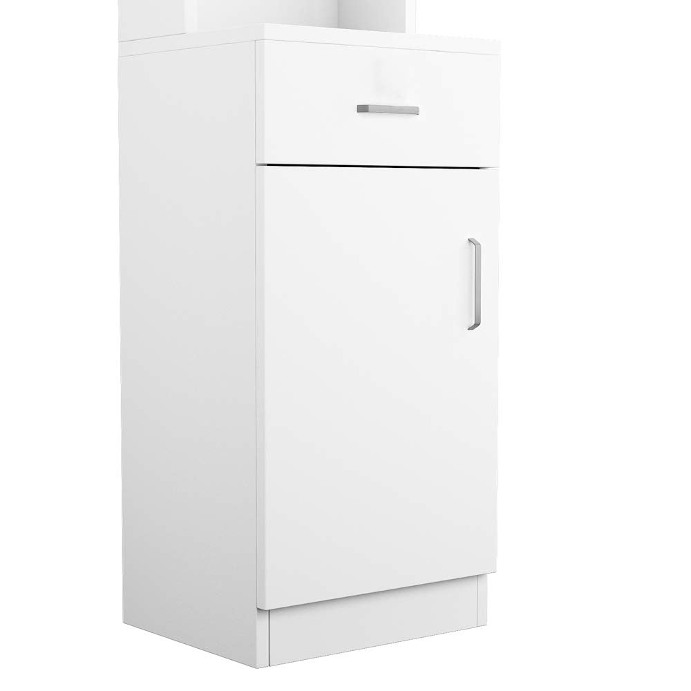 OmySalon FSS-01 Barber Storage Station Cabinet w/5 Compartments 1 Drawer 1 Door