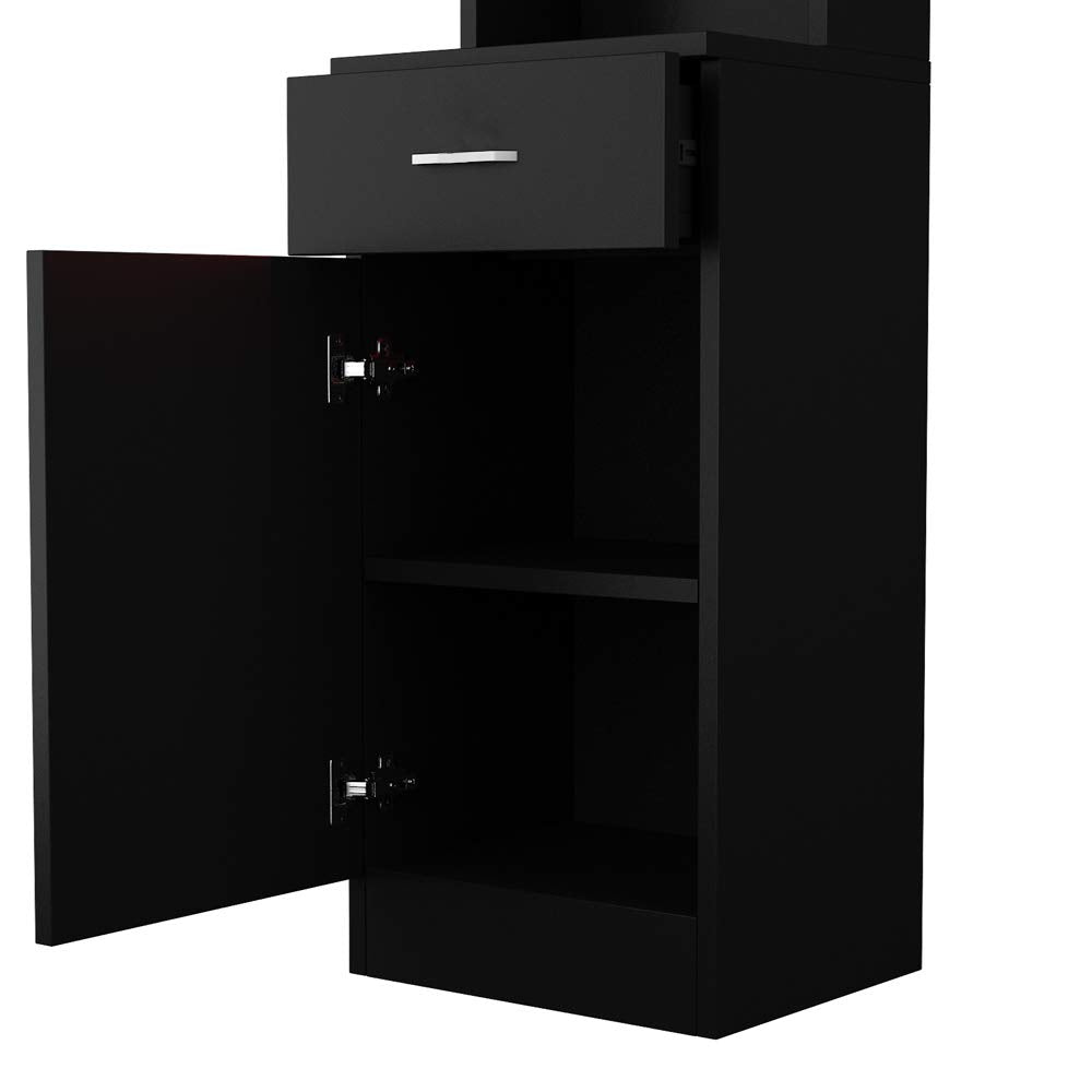 OmySalon FSS-01 Barber Storage Station Cabinet w/5 Compartments 1 Drawer 1 Door