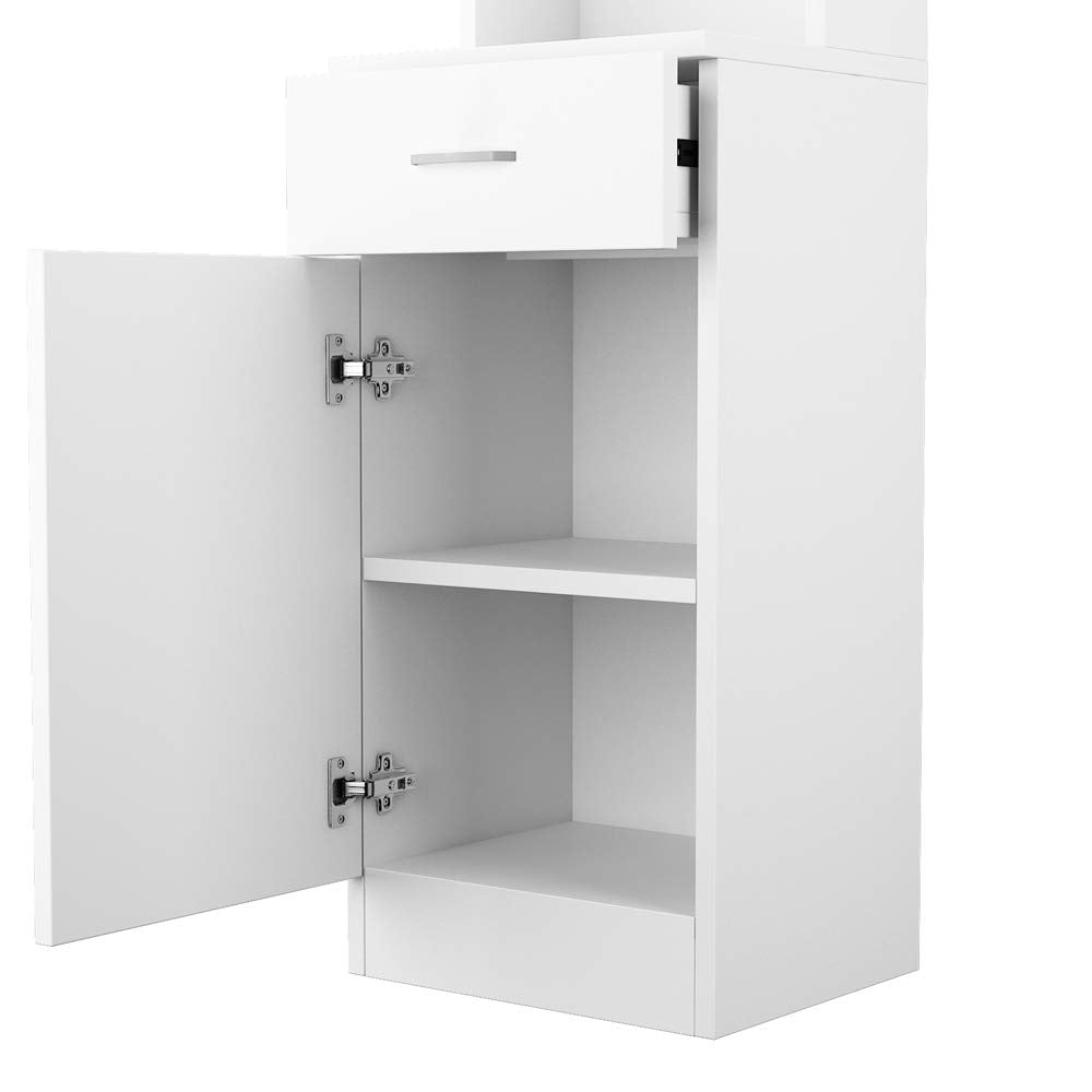 OmySalon FSS-01 Barber Storage Station Cabinet w/5 Compartments 1 Drawer 1 Door