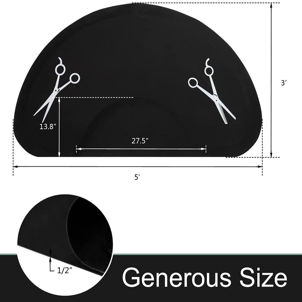 OmySalon 3' x 5' Salon Anti Fatigue Mat Circular Barber Mat for Hair Stylist Standing 1/2'' Thick