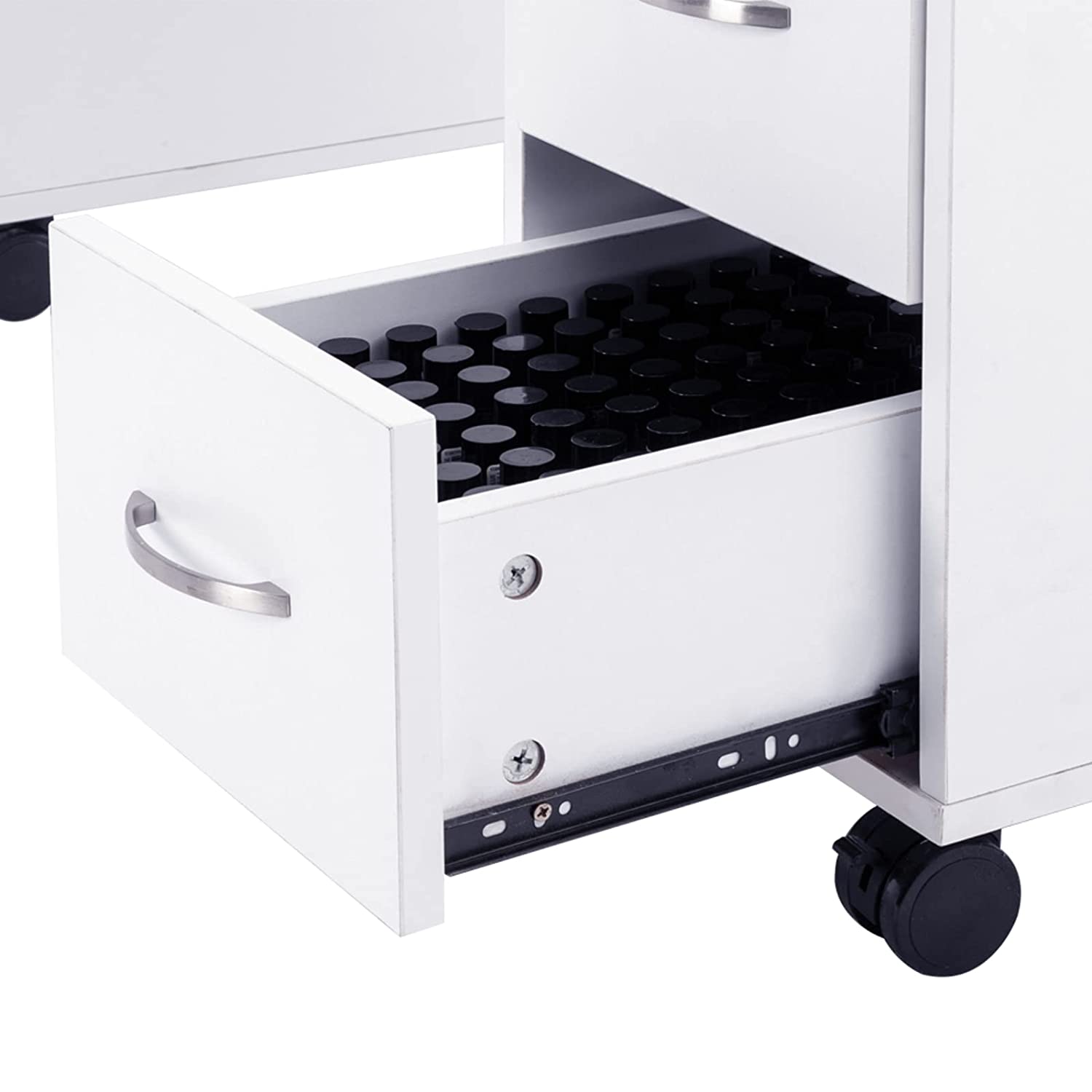 OmySalon Manicure Table Wooden Nail Desk White