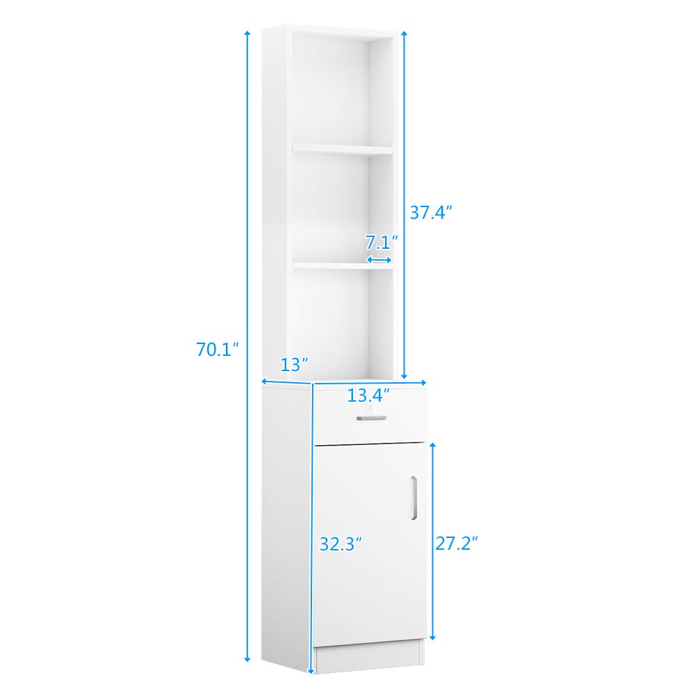 OmySalon FSS-01 Barber Storage Station Cabinet w/5 Compartments 1 Drawer 1 Door