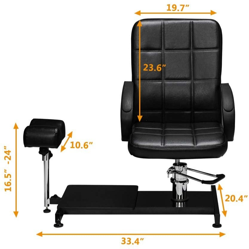 OmySalon PC-B Foot Massage Pedicure Unit with Height Adjustable Hydraulic Chair & Retractable Foot Rest