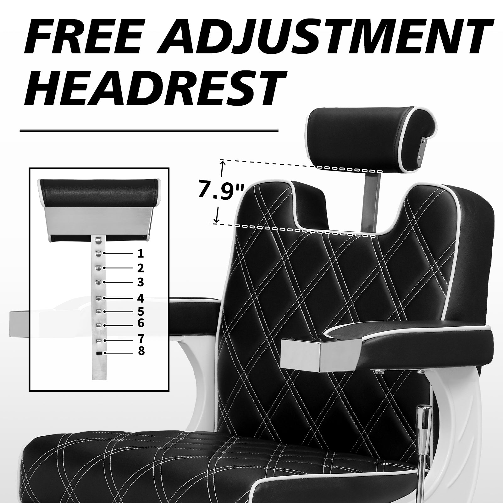 OmySalon BC1401 Modern Style Heavy Duty Hydraulic Recline Barber Chair