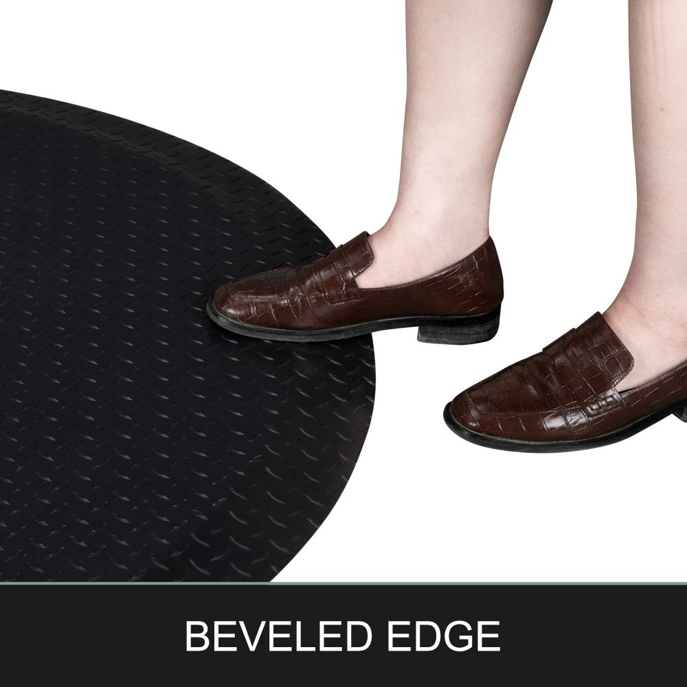 OmySalon Anti Fatigue Mat Salon Barber Mat for Hair Stylist 1/2in Thick Diamond Plate Pattern