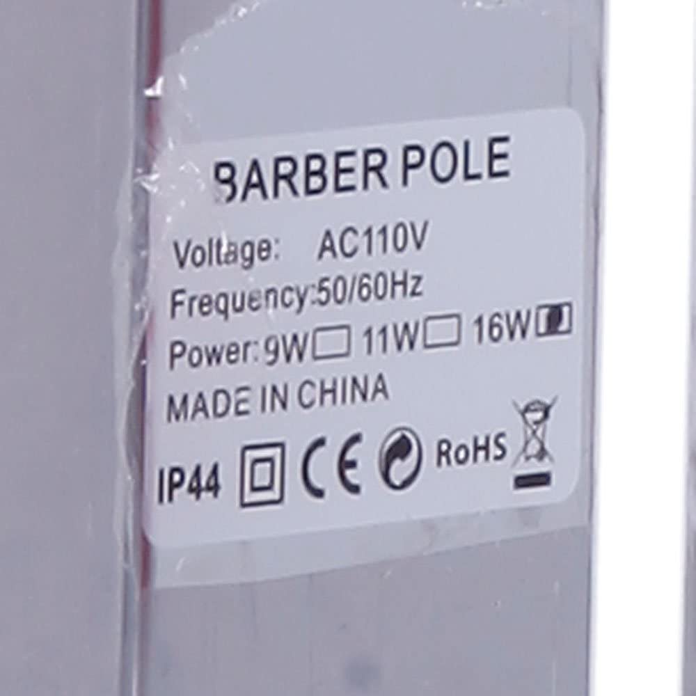 OmySalon 36in Barber Pole Light with Rotating Red White Blue LED Strips