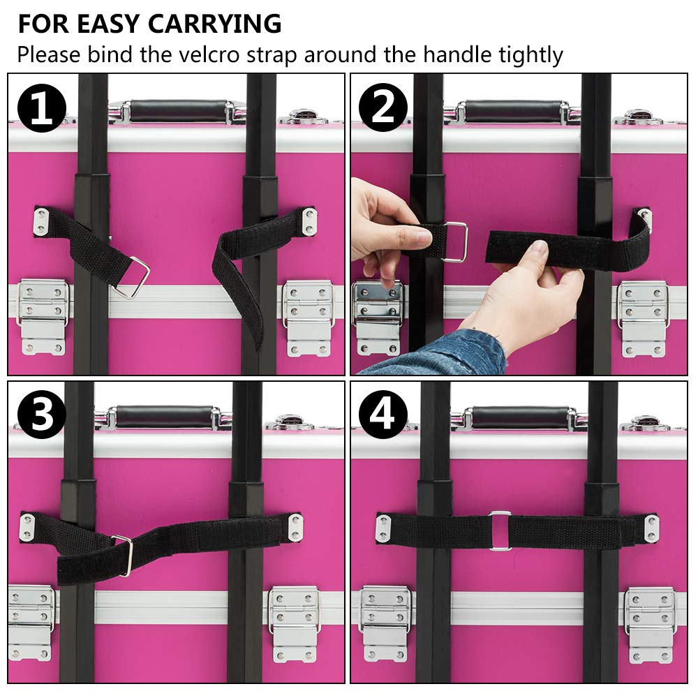 Omysalon MCA301 2-in-1 Aluminum Rolling Makeup Train Organizer
