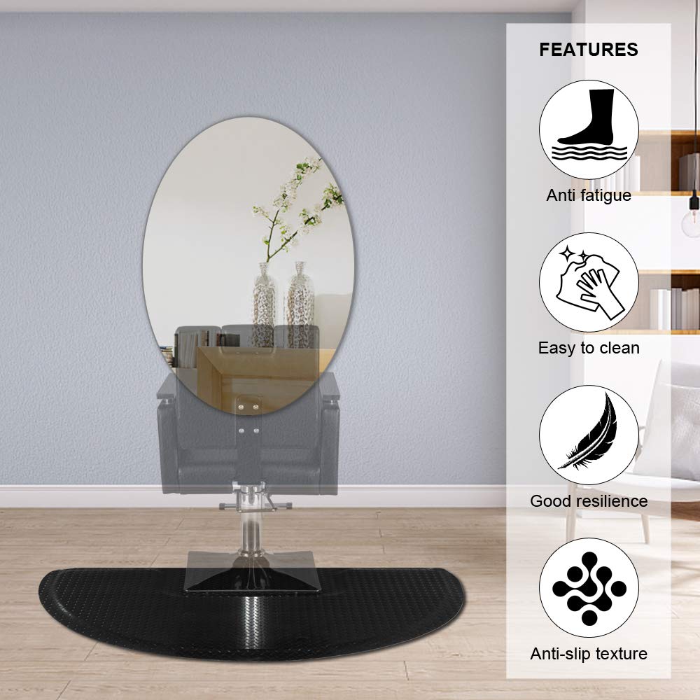 OmySalon Anti Fatigue Mat Salon Barber Mat for Hair Stylist 1/2in Thick Diamond Plate Pattern