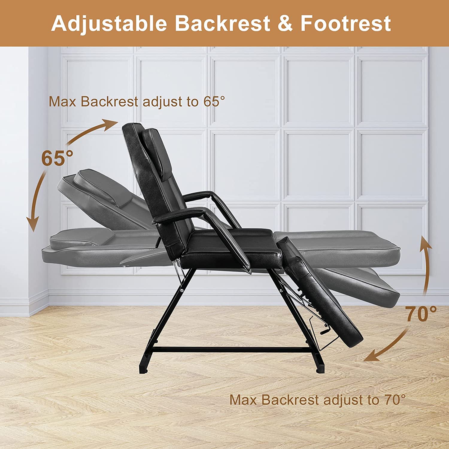 OmySalon SBWS 73in Adjustable Facial Massage Bed w/Hydraulic Rotating Stool