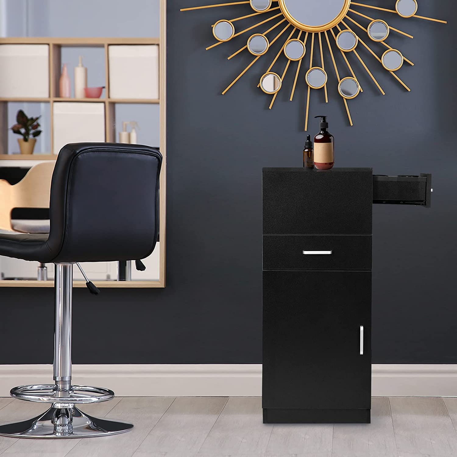 OmySalon Salon Storage Cabinet with Lock for Hair Stylist Beauty