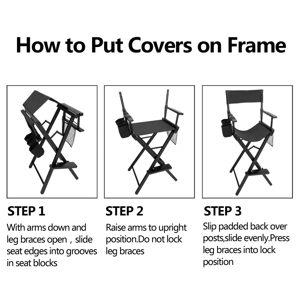Omysalon 31in Director Chair Folding Artist Makeup Chair